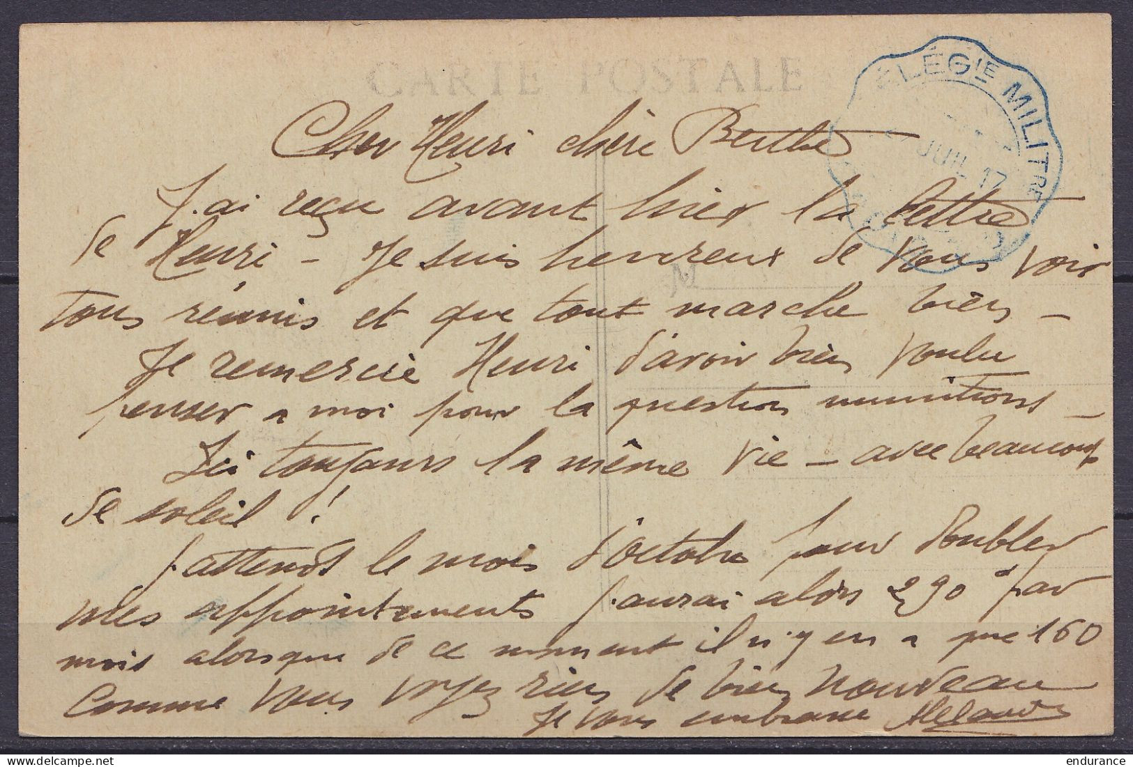 Env. En Franchise (F.M.) Flam. LILLE /15-6-1960 Pour AUBY-ASTURIES - Càd "HOPITAL MILITAIRE /Le Vaguemestre/ Scrive-Lill - Cachets Militaires A Partir De 1900 (hors Guerres)