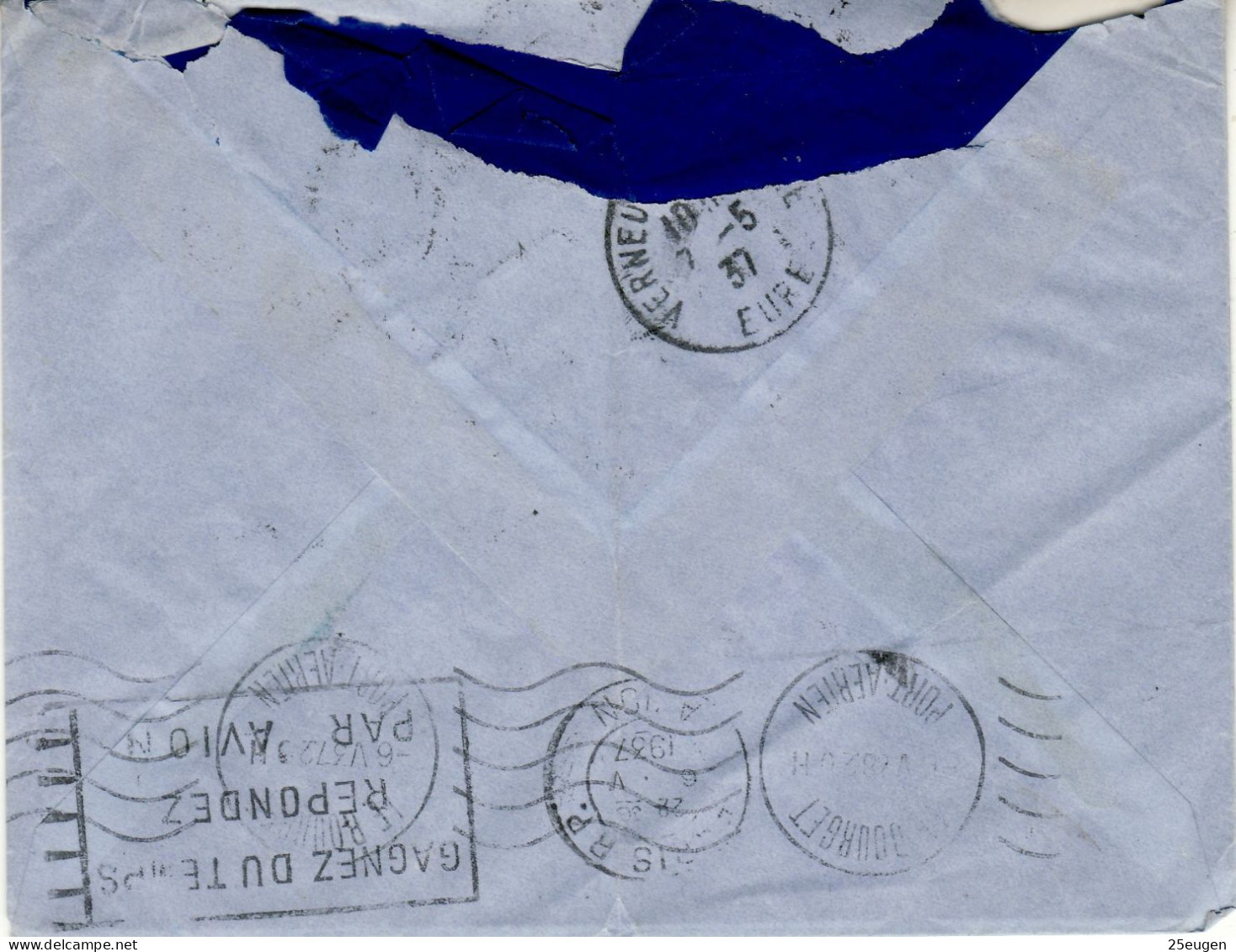 BRAZIL 1937  AIRMAIL LETTER SENT TO VERNEUIL - Cartas & Documentos