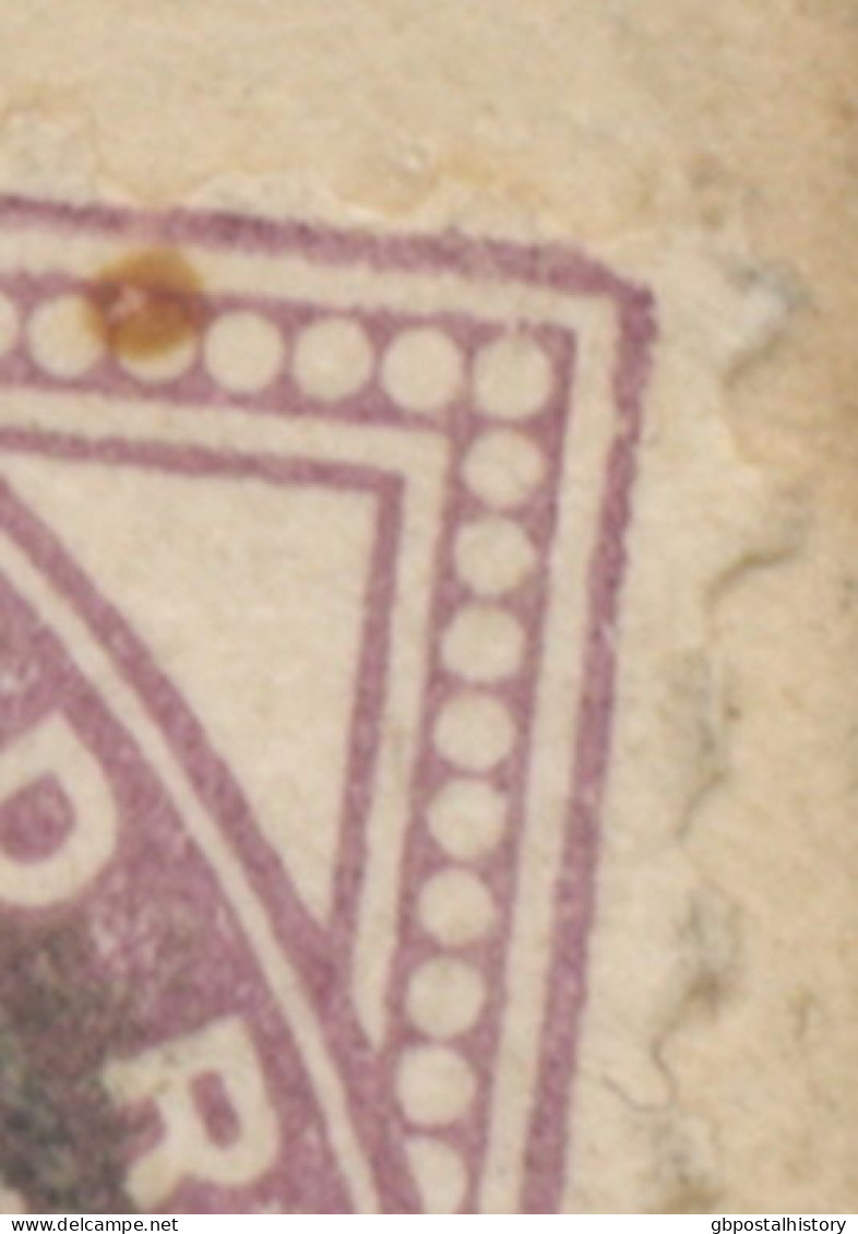 GB 1888, QV 1d Lilac 16 Dots, Rare VARIETY: Round Lilac Corner Line At The Upper Right Corner Instead Of Square Corner - Covers & Documents