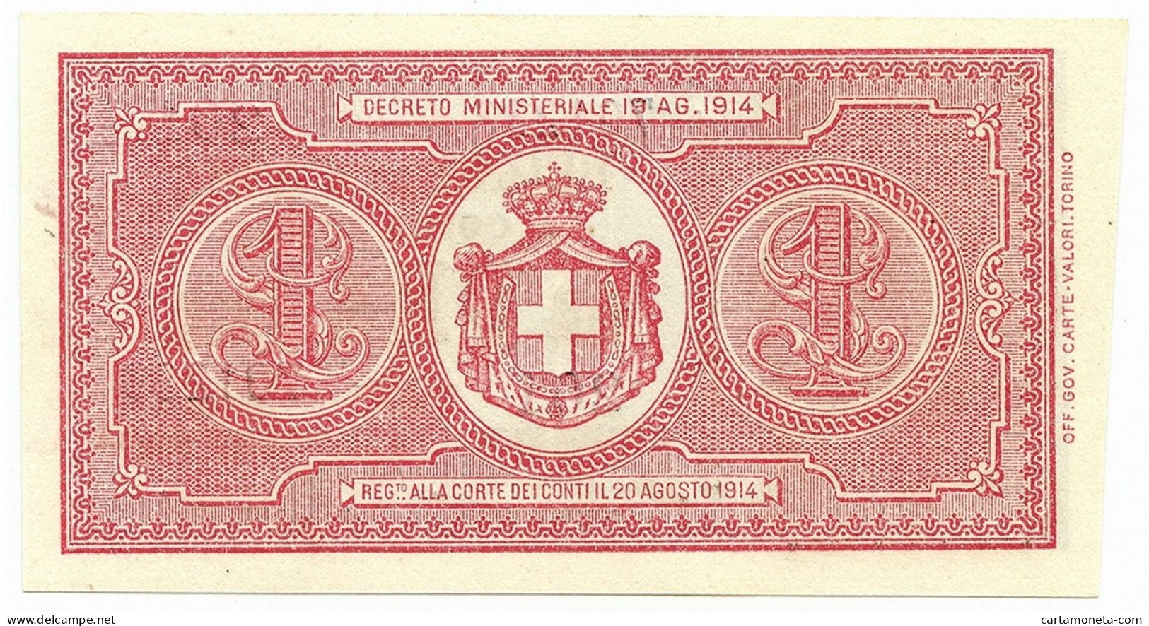 1 LIRA BUONO DI CASSA VITTORIO EMANUELE III PORENA LUGLIO 1921 FDS-/FDS - Regno D'Italia – Autres