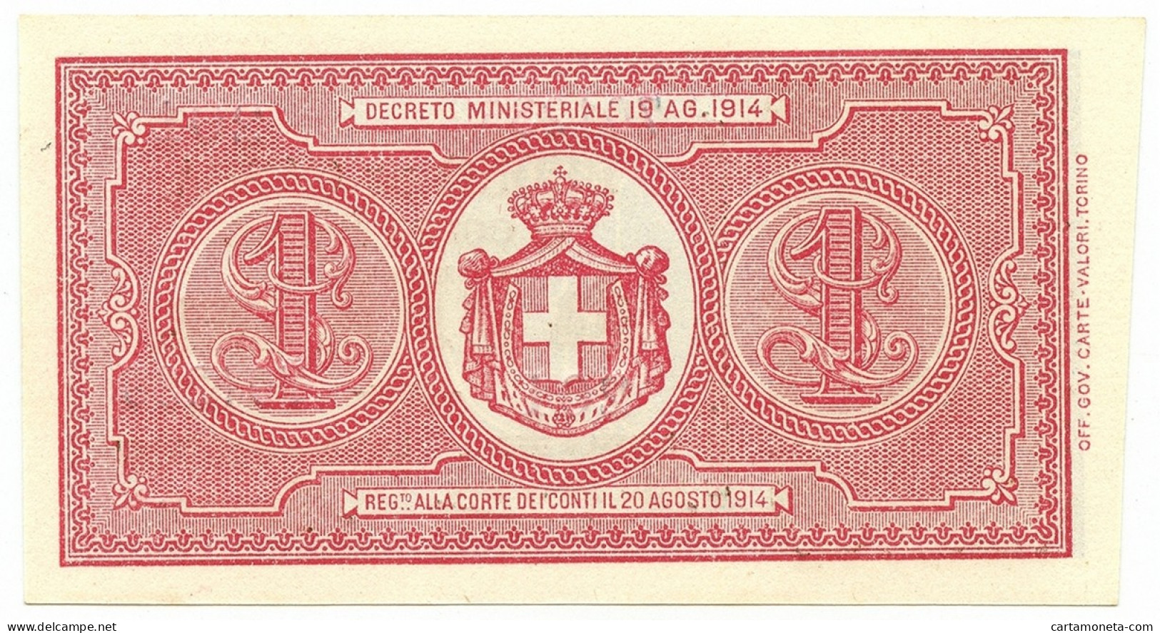 1 LIRA BUONO DI CASSA VITTORIO EMANUELE III PORENA LUGLIO 1921 FDS - Regno D'Italia - Altri