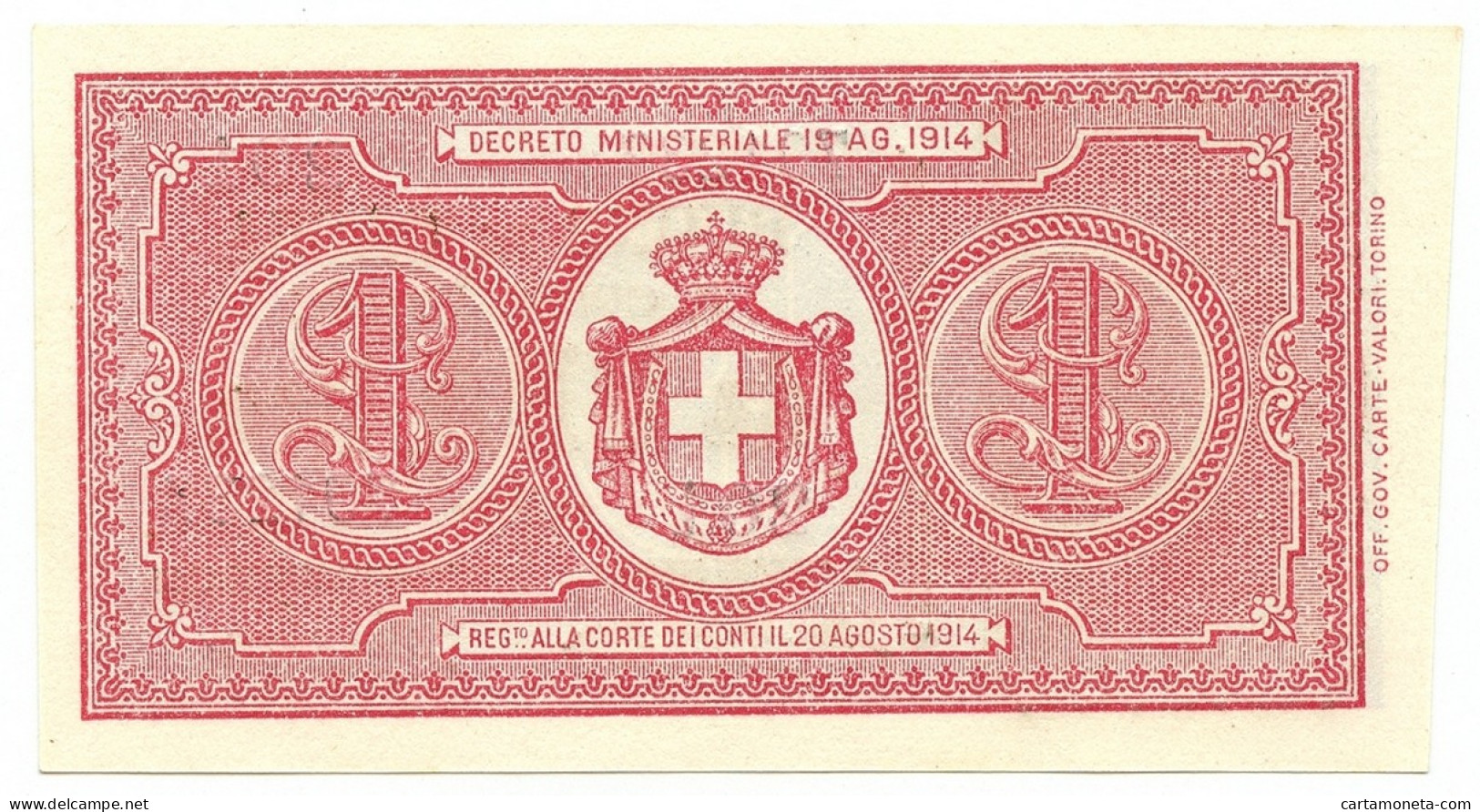 1 LIRA BUONO DI CASSA VITTORIO EMANUELE III PORENA LUGLIO 1921 FDS - Regno D'Italia – Autres