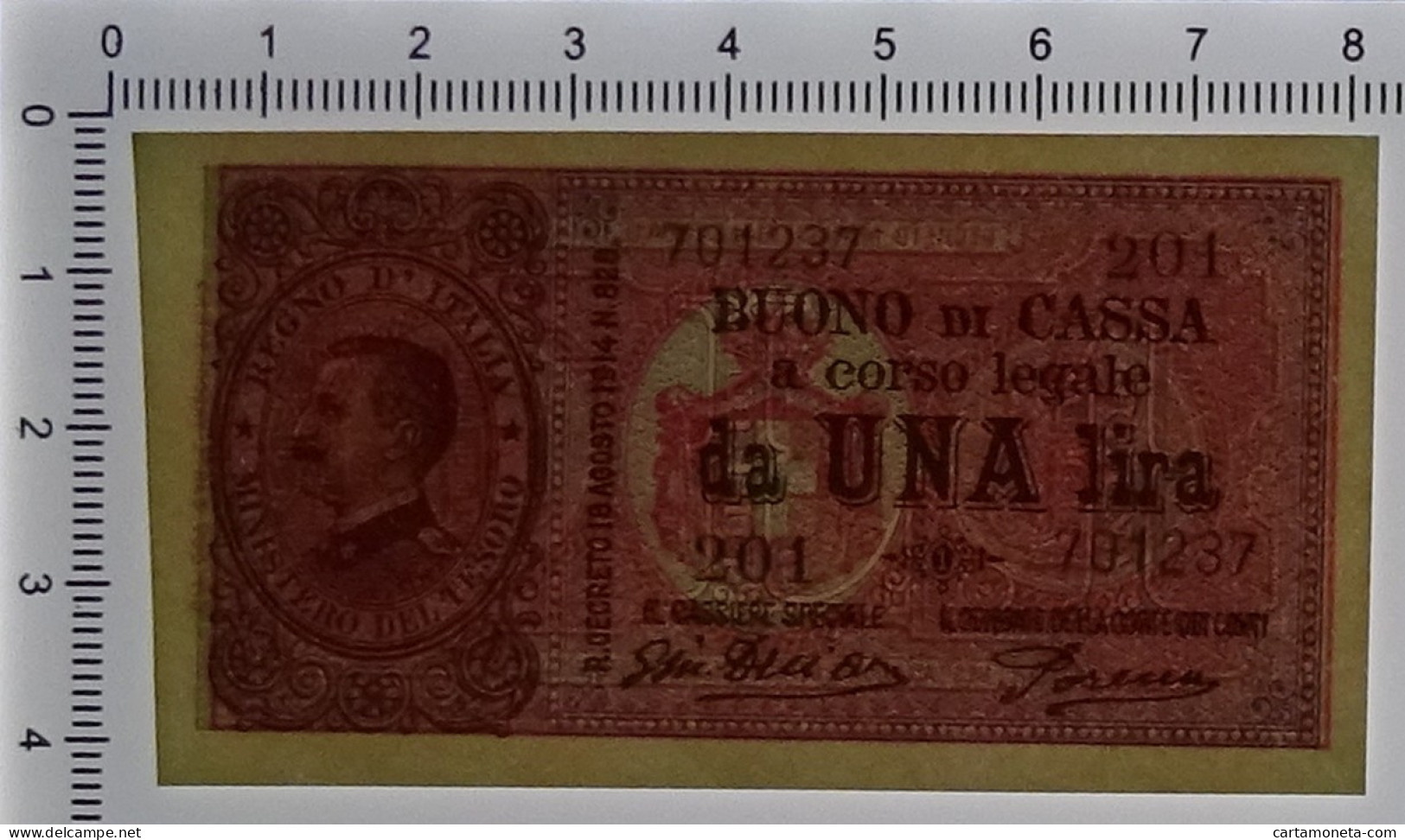 1 LIRA BUONO DI CASSA VITTORIO EMANUELE III PORENA LUGLIO 1921 FDS - Regno D'Italia – Autres