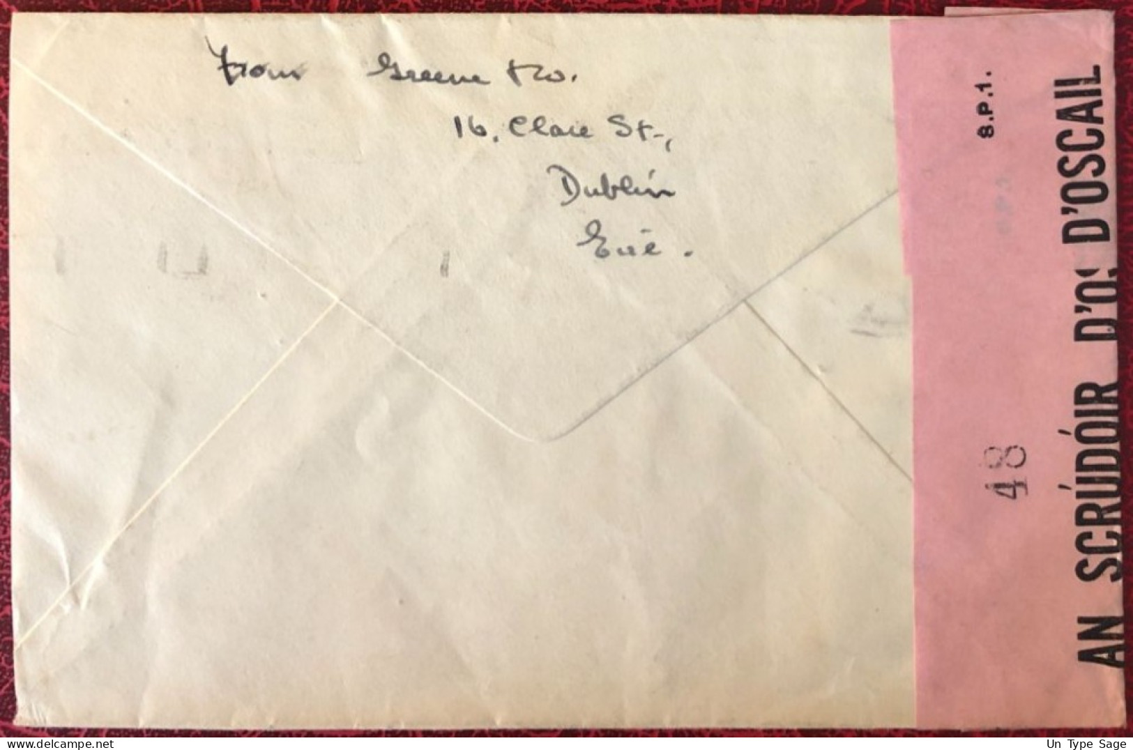 Irlande, Divers Sur Enveloppe Cachet Baile Átha Cliath (Dublin) 14.12.1939 + Censure - (W1602) - Briefe U. Dokumente