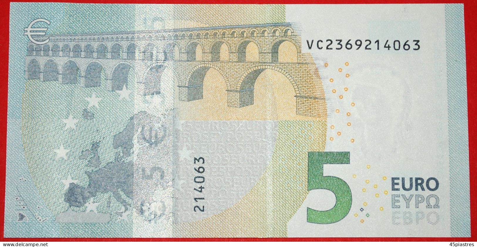 * NEW EUROPE TYPE For Russia (ex. The USSR): SPAIN  5 EURO 2013 PREFIX VC V015I5! UNC CRISP! · LOW START · NO RESERVE! - 5 Euro