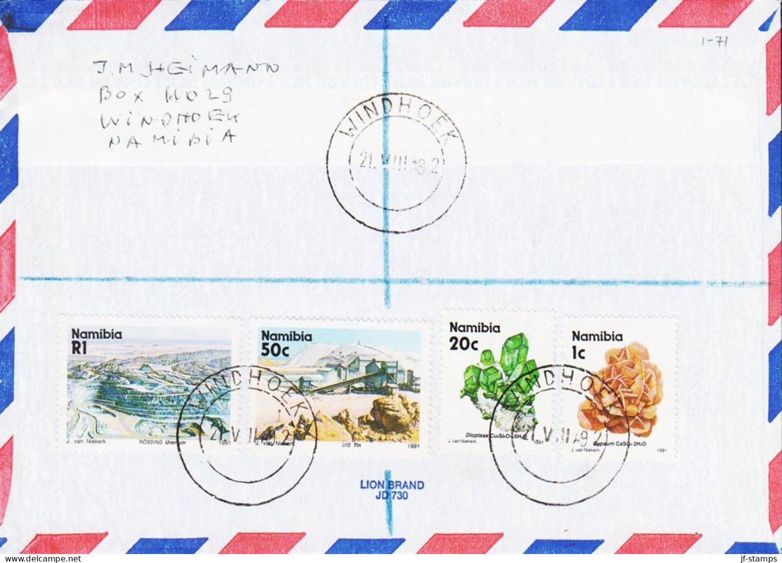 1992. SOUTH WEST AFRICA.  Very Interesting Registered AIRMAIL Cover To Hamburg, Germany With... (Michel 470+) - JF546621 - África Del Sudoeste (1923-1990)