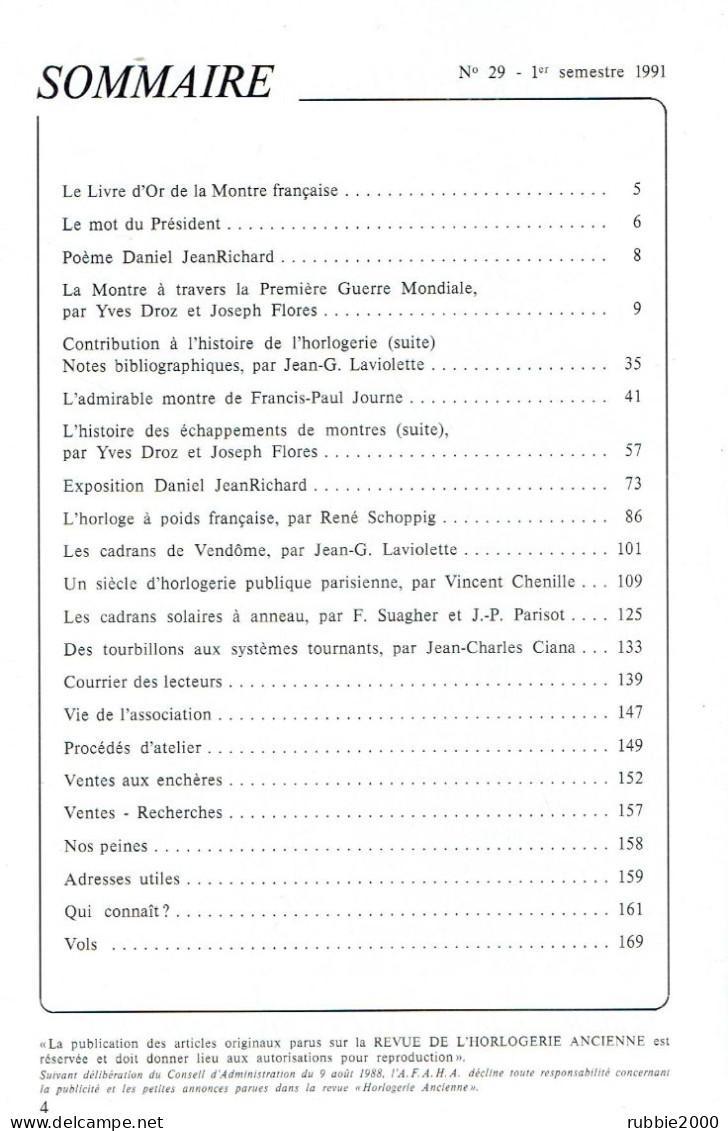 Horlogerie Ancienne N° 29 MONTRE 1914 1918 CADRAN SOLAIRE DE VENDOME L HORLOGE A POIDS HORLOGERIE PUBLIQUE A PARIS - Sonstige & Ohne Zuordnung