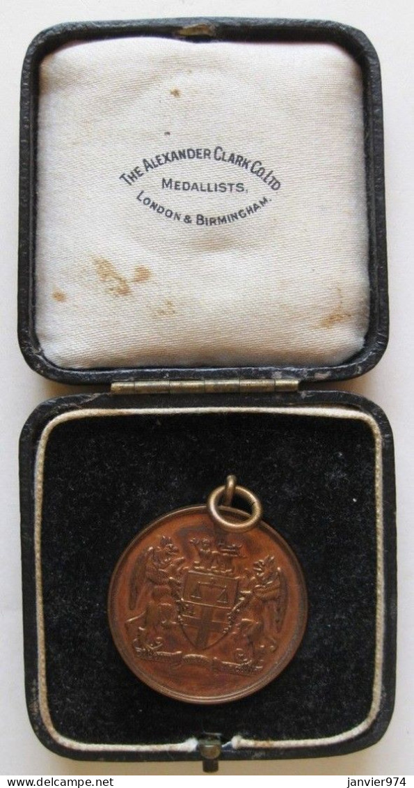 Medaille En Bronze Et Sa Boite. Boxe Boxing. Feather – Weight S.E.B.C. 1933 J.H. Taylor - Autres & Non Classés