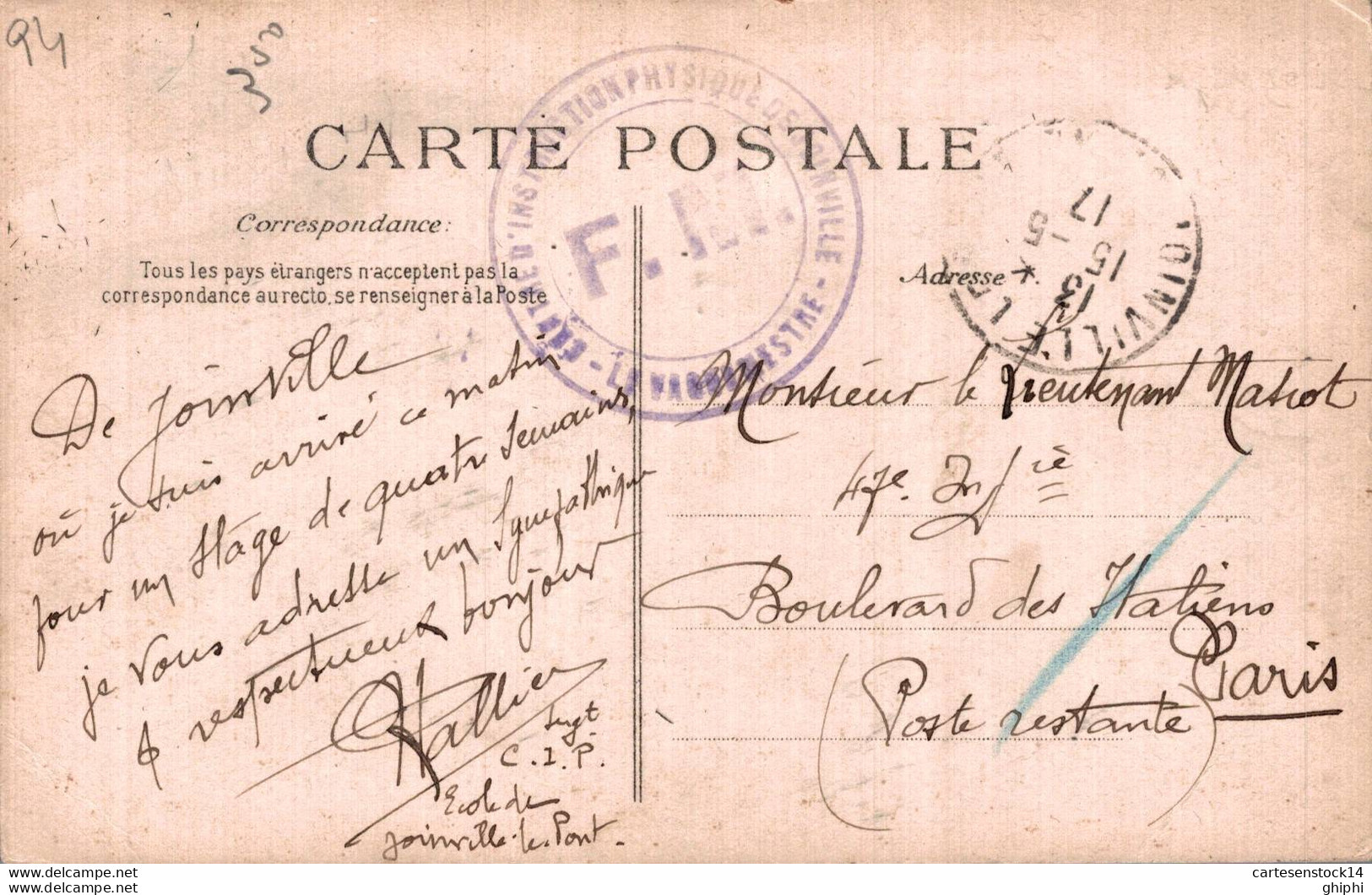 N°28843 Z -cpa Joinville Le Pont -école Normale Militaire De Gymnastique Et D'Escrime- - Escrime