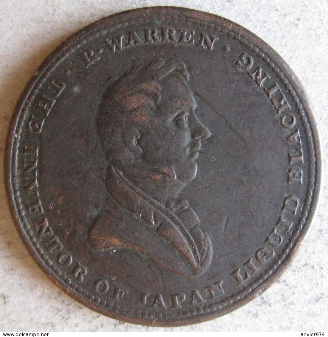 Half Penny Token 1811 – 1815 R Warren The Inventor Of Japan Liquid Blacking , En Cuivre - Buitenlandse Handel, Proeven, Tweede Merken