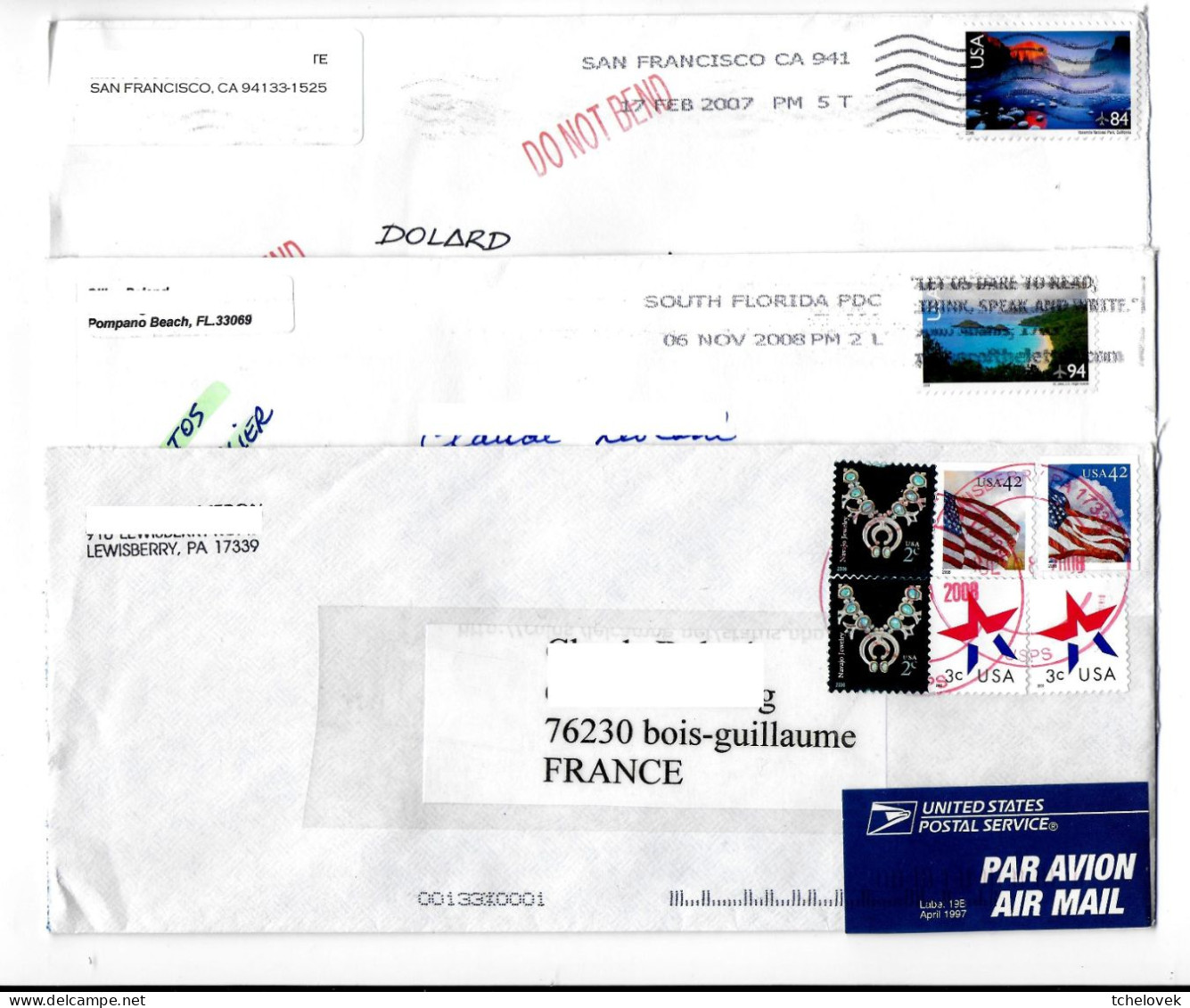 (Timbres). 12 Letters Cover USA To France  Lot N°2 - Lettres & Documents