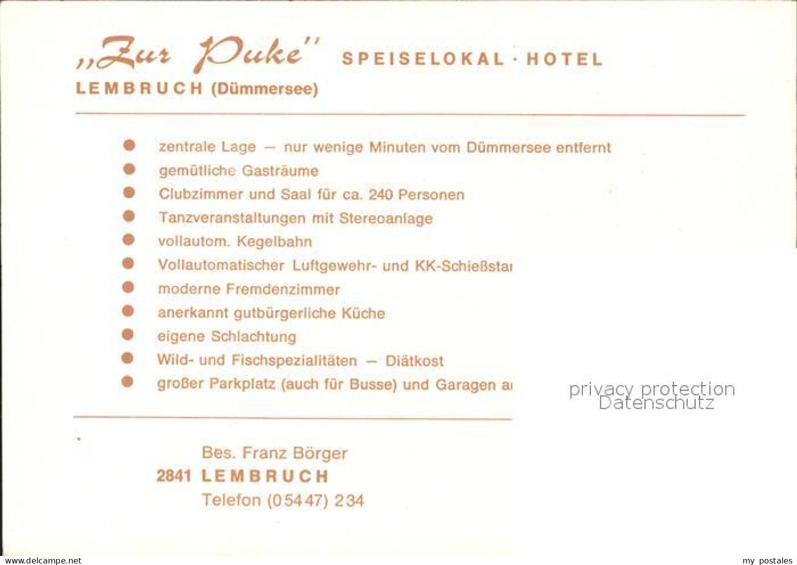 71950831 Lembruch Speiselokal Hotel Zur Puke Lembruch - Lembruch