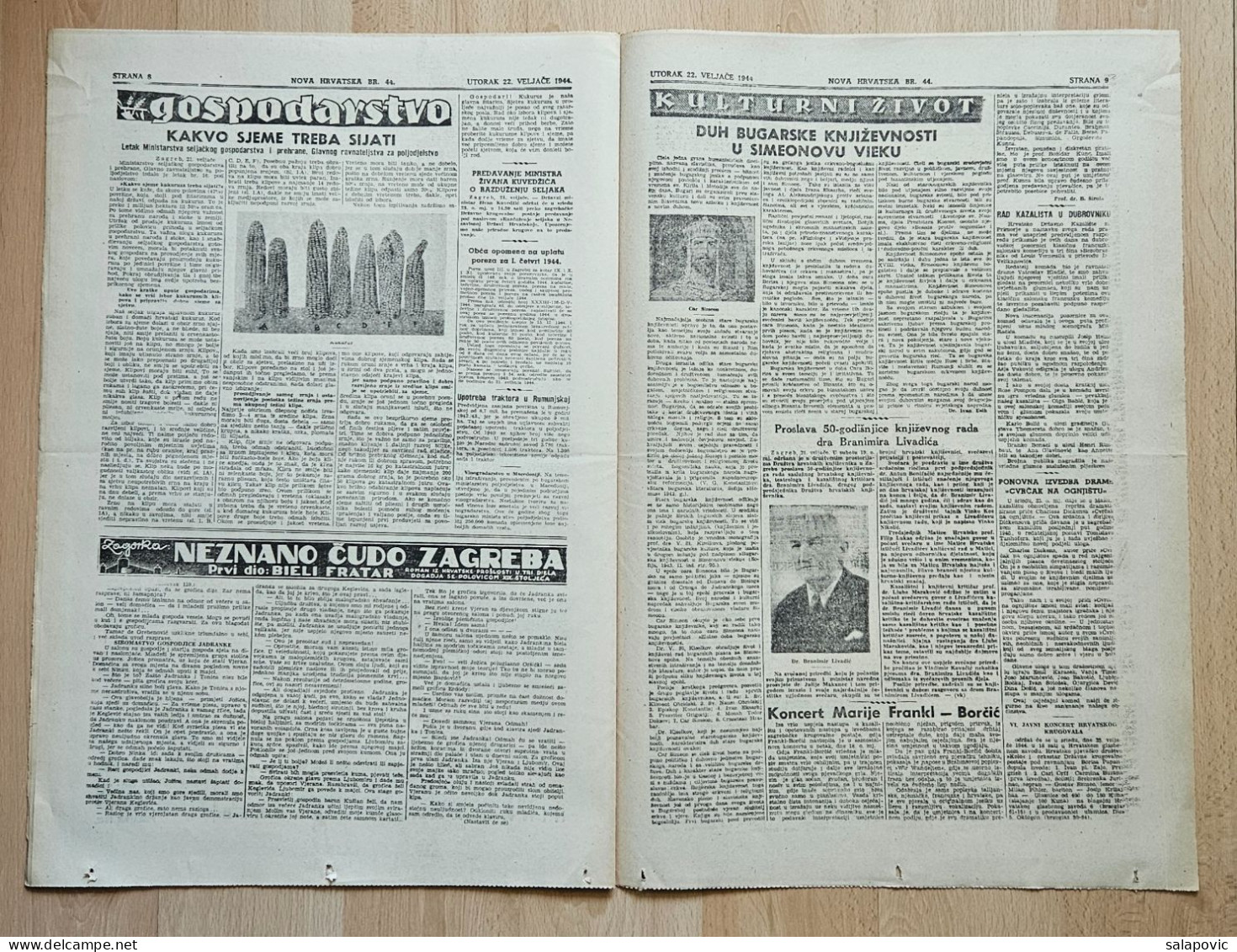 Nova Hrvatska 1944 Br. 44 NDH Croatia Ustasa Newspaper Poglavnik Ante Pavelic Odlikovao Pripadnike Ustaske Vojnice Slunj - Other & Unclassified