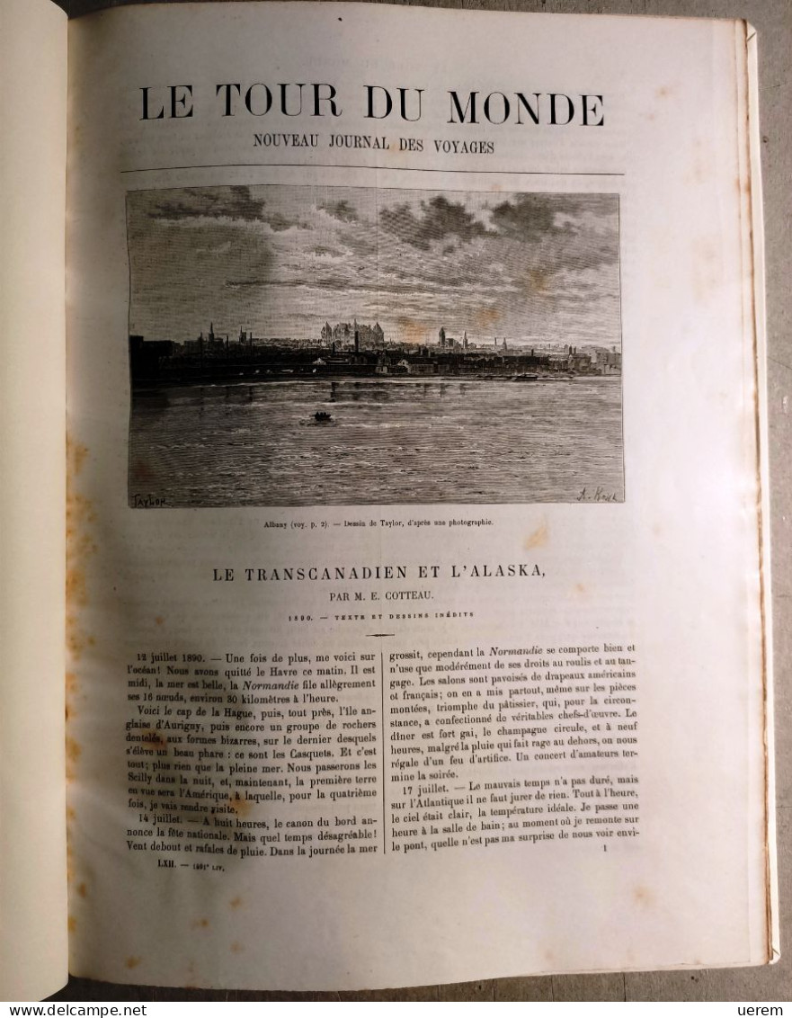 1891 Viaggi Canada Alaska COTTEAU - Alte Bücher