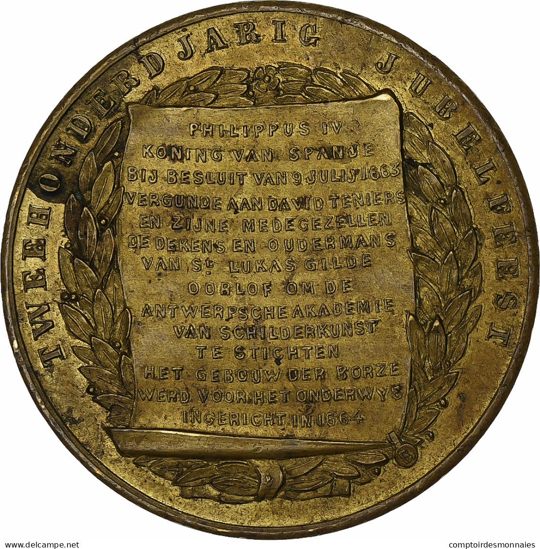 Belgique, Médaille, Philippe IV, Jubilé, 200 Ans, 1864, Copper Gilt, TTB - Autres & Non Classés