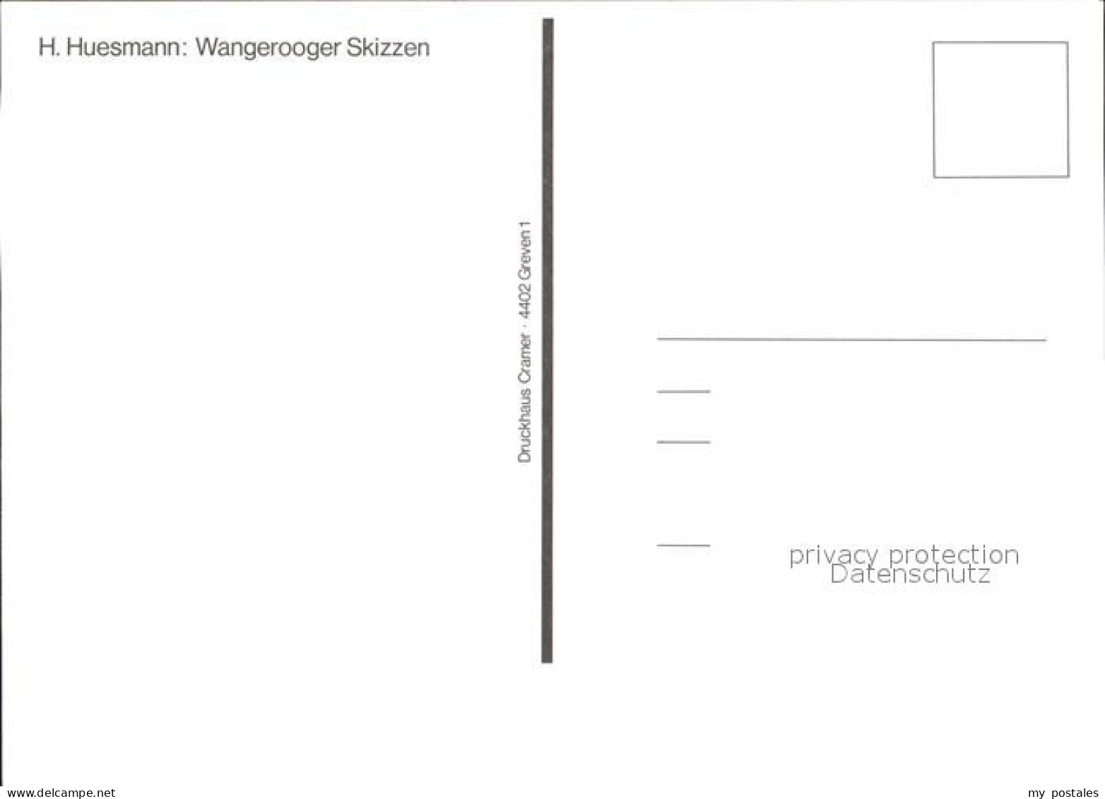 71913383 Wangerooge Nordseebad Kuenstlerkarte H. Huesmann Skizze Am Cafe Pudding - Wangerooge