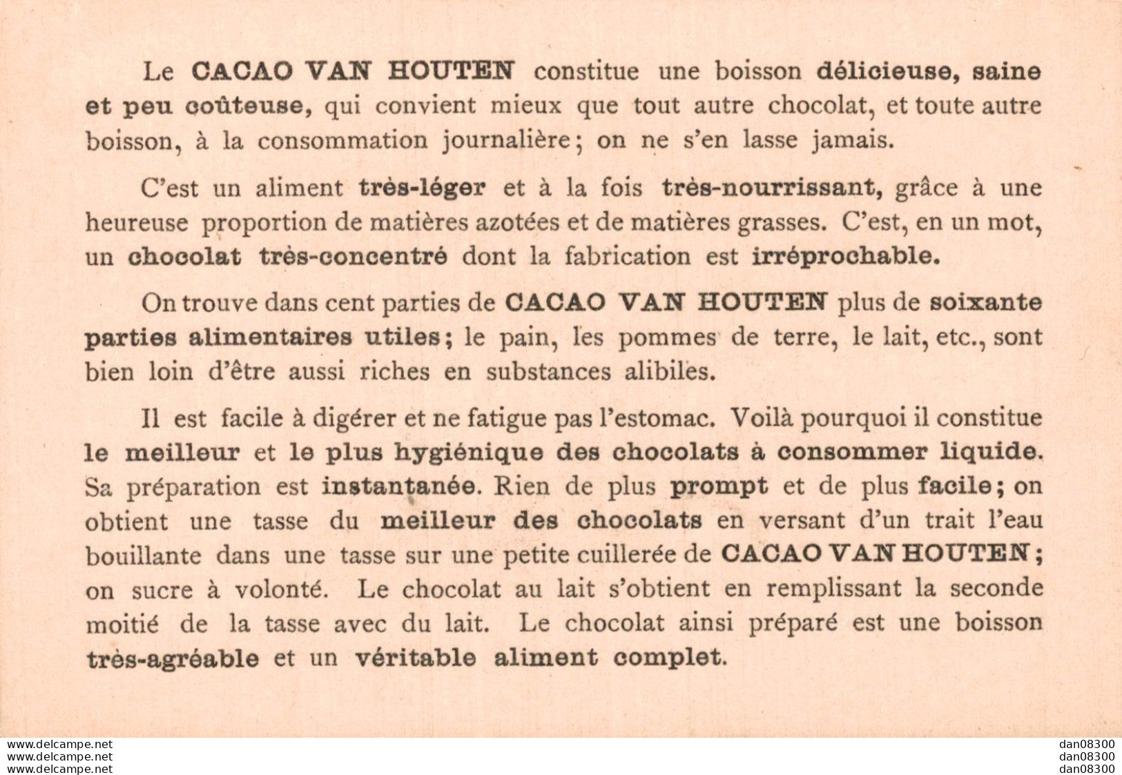 CHASSE A L'OURS D'APRES PAULUS POTTER PUB POUR LE CACAO VAN HOUTEN LE MEILLEUR CHOCOLAT A CONSOMMER LIQUIDE - Van Houten