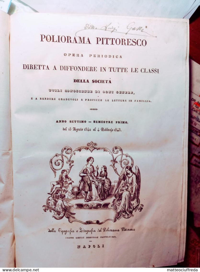 POLIORAMA PITTORESCO Opera Periodica Dirette A Diffondere In Tutte Le Classi Della Societa' Utili Conoscenze  1842 - Livres Anciens
