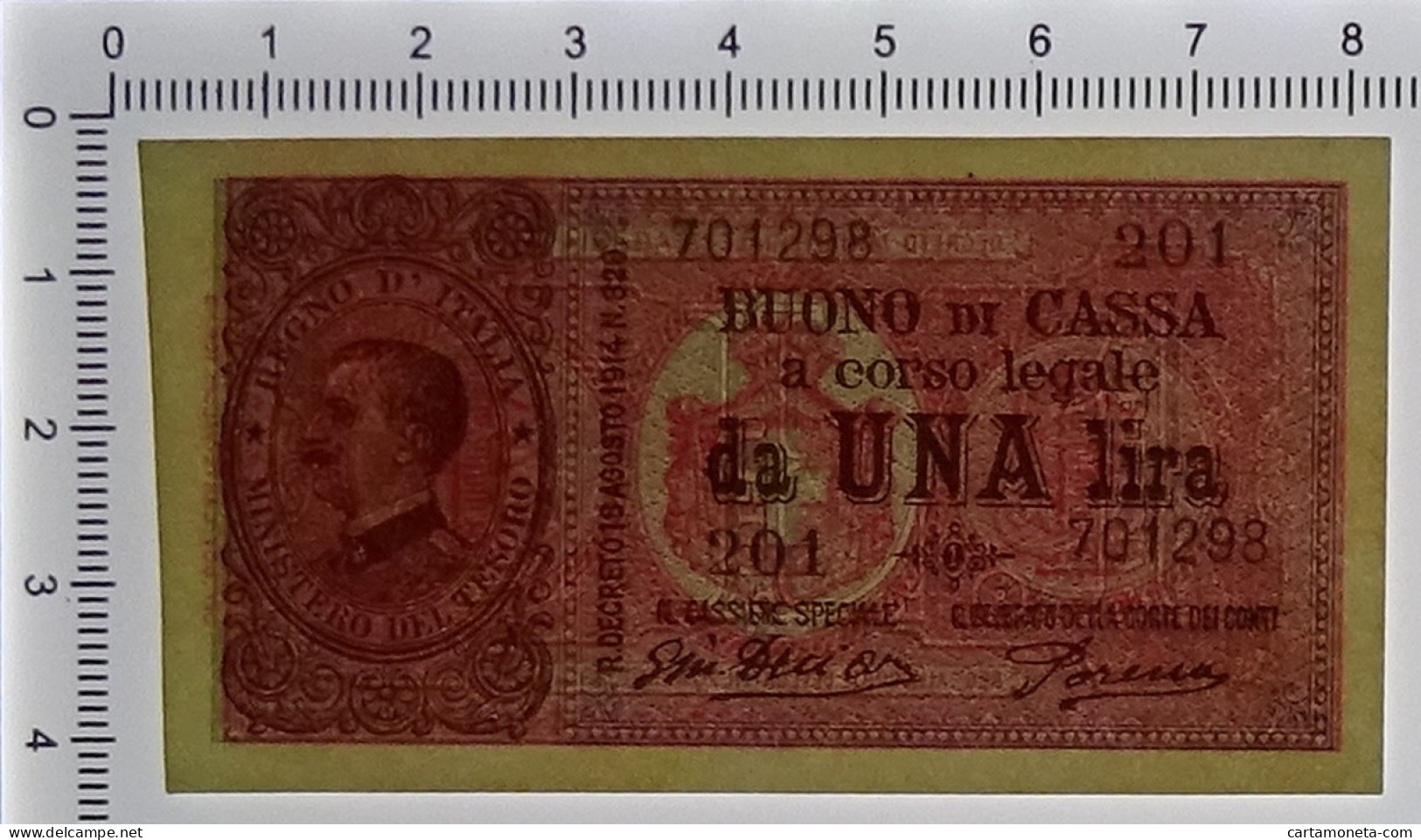 1 LIRA BUONO DI CASSA VITTORIO EMANUELE III PORENA LUGLIO 1921 SUP - Regno D'Italia – Autres