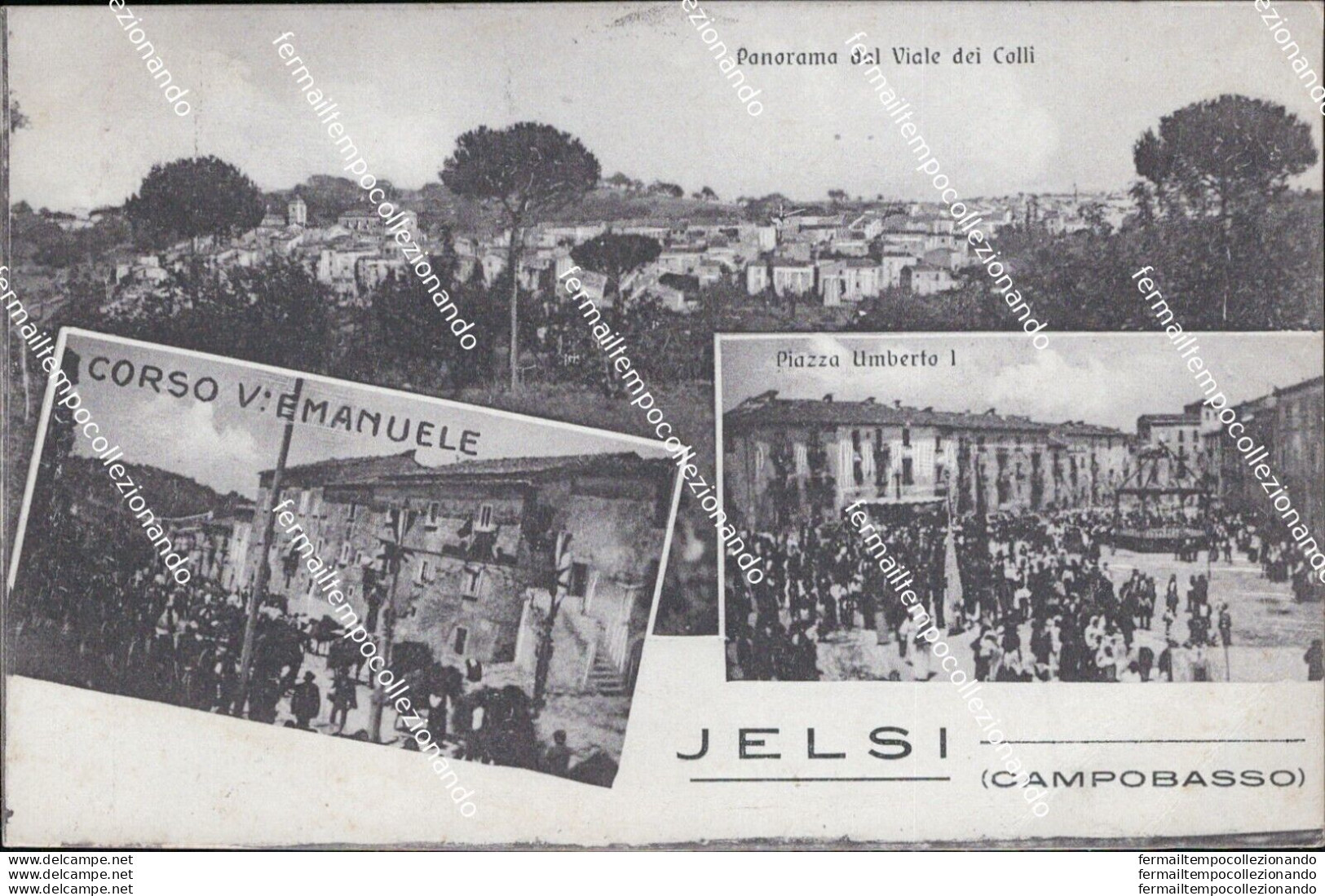 Ae571 Cartolina Jelsi 3 Vedutine 1925 Provincia Di Campobasso - Campobasso