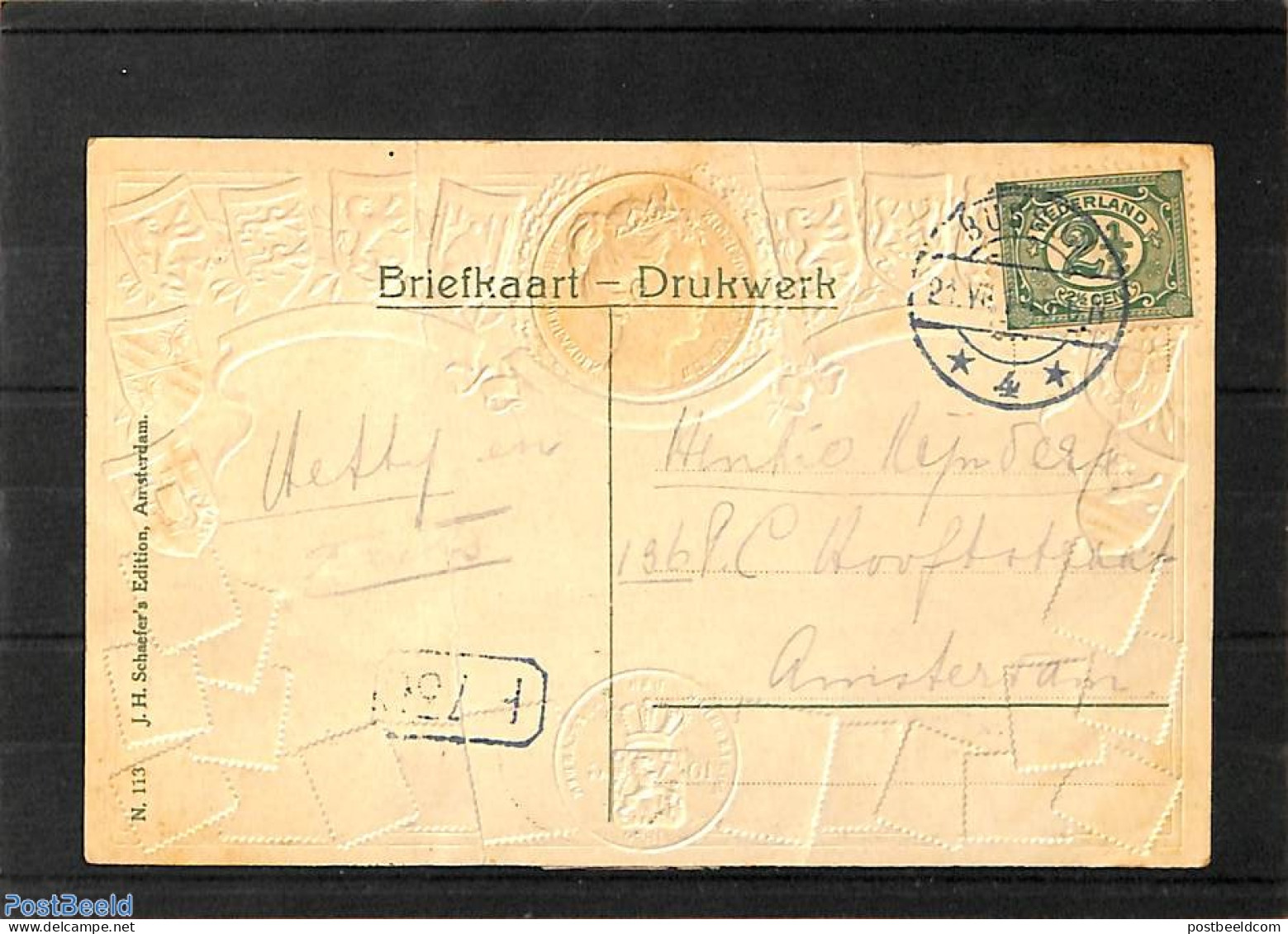 Netherlands 1910 Postcard With Stamps & Coins Pictured, Bussum, Postal History, History - Various - Coat Of Arms - Sta.. - Briefe U. Dokumente