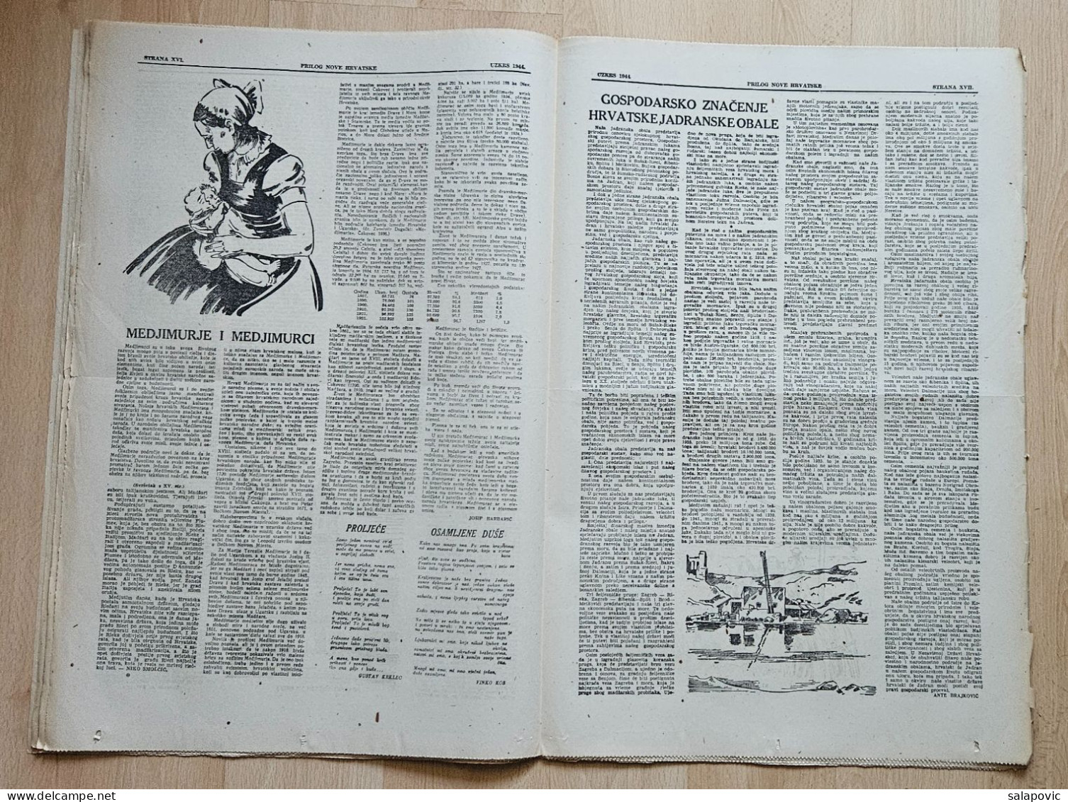 Nova Hrvatska, Prilog Easter 1944  NDH Croatia Ustasa Newspaper Poglavnik Ante Pavelic, Uskrs, - Altri & Non Classificati