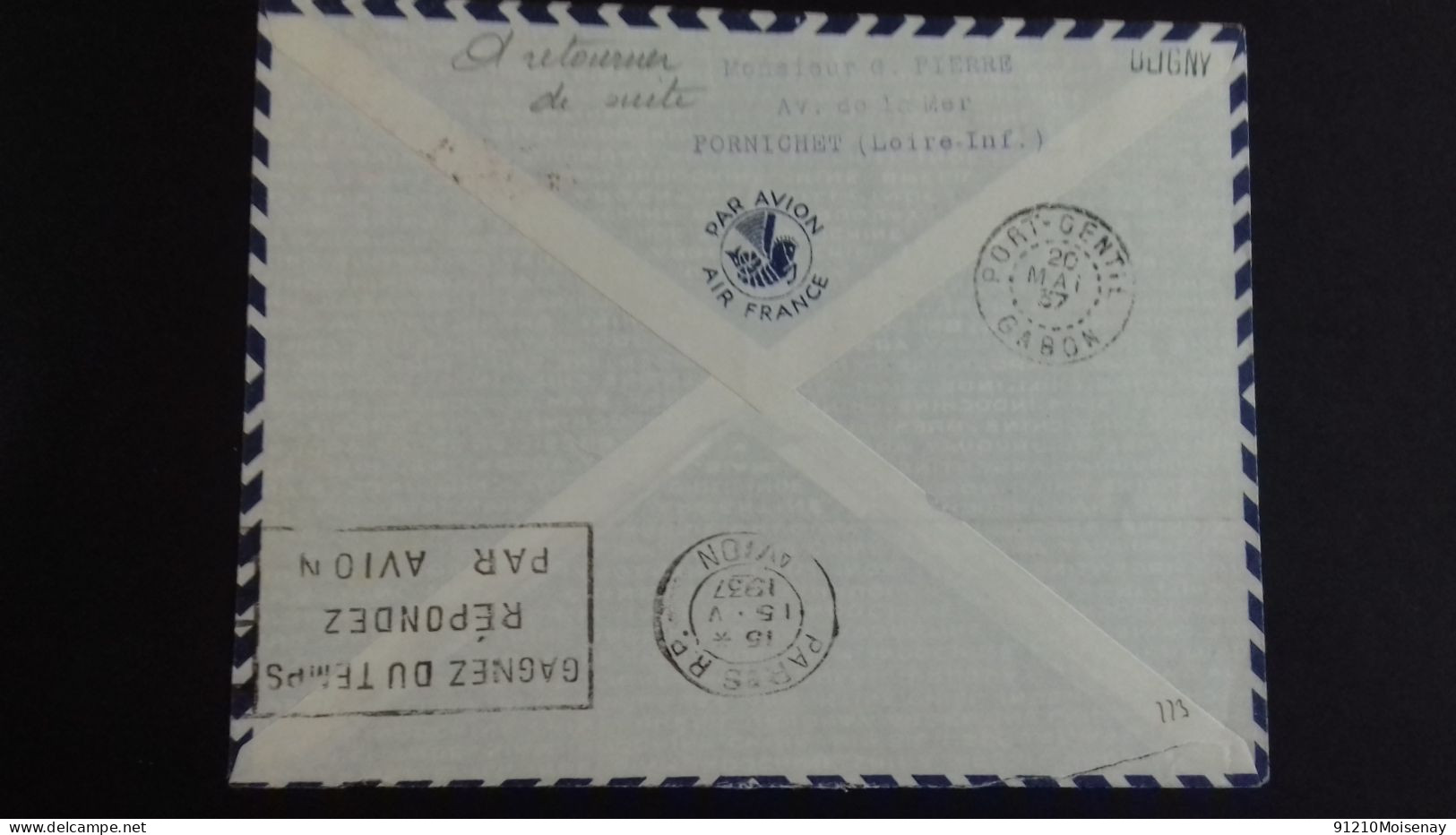 FRANCE PA 11    (Lettre  Pour Le GABON 1er VOL)  LOT - 1927-1959 Cartas & Documentos