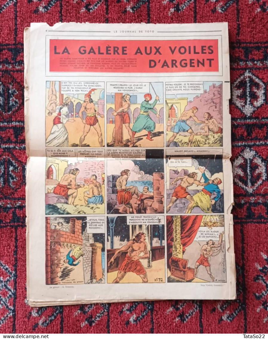 Le Journal De Toto N° 72 - Jeudi 21 Juillet 1938 - Les Aventures De Toto - Autres & Non Classés