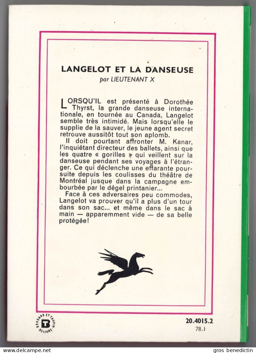 Hachette - Bibliothèque Verte - Lieutenant X - "Langelot Et La Danseuse" - 1978 - #Ben&Lange - Bibliotheque Verte