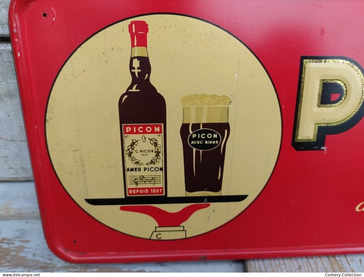 Ancienne Plaque Tôle Publicitaire Picon Bière