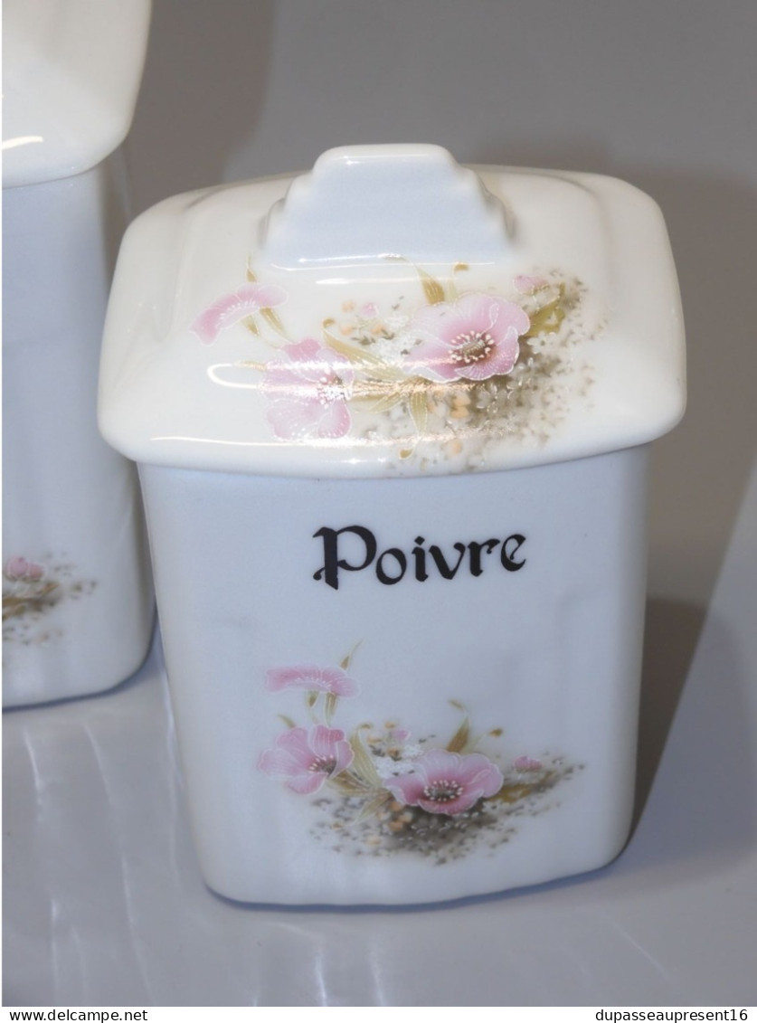 - 6 POTS A EPICES PORCELAINE Française Fabrication ARTISANALE XXe déco Cuisine    E