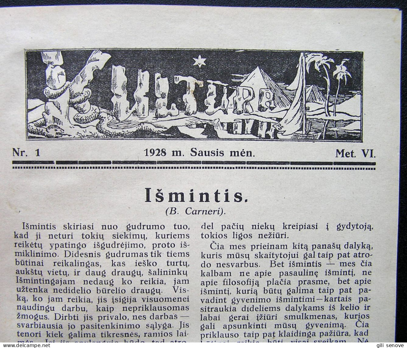 Lithuanian Magazine / Kultūra 1928 Complete - General Issues