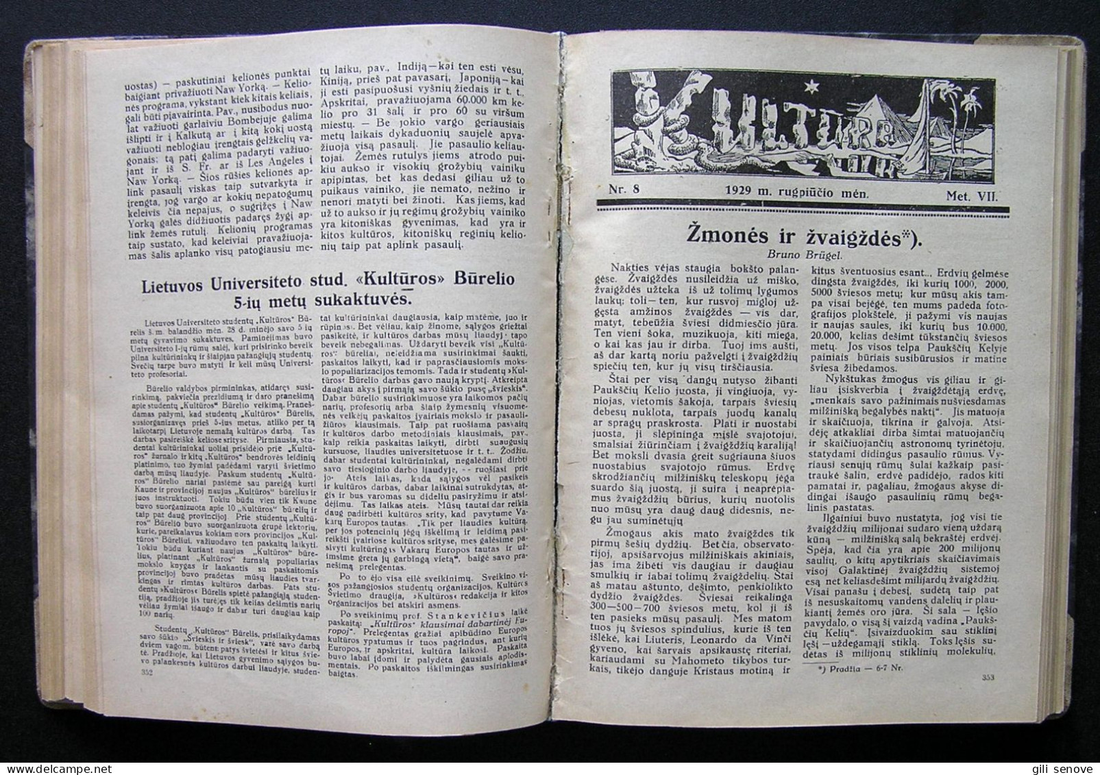 Lithuanian Magazine / Kultūra 1929 Complete