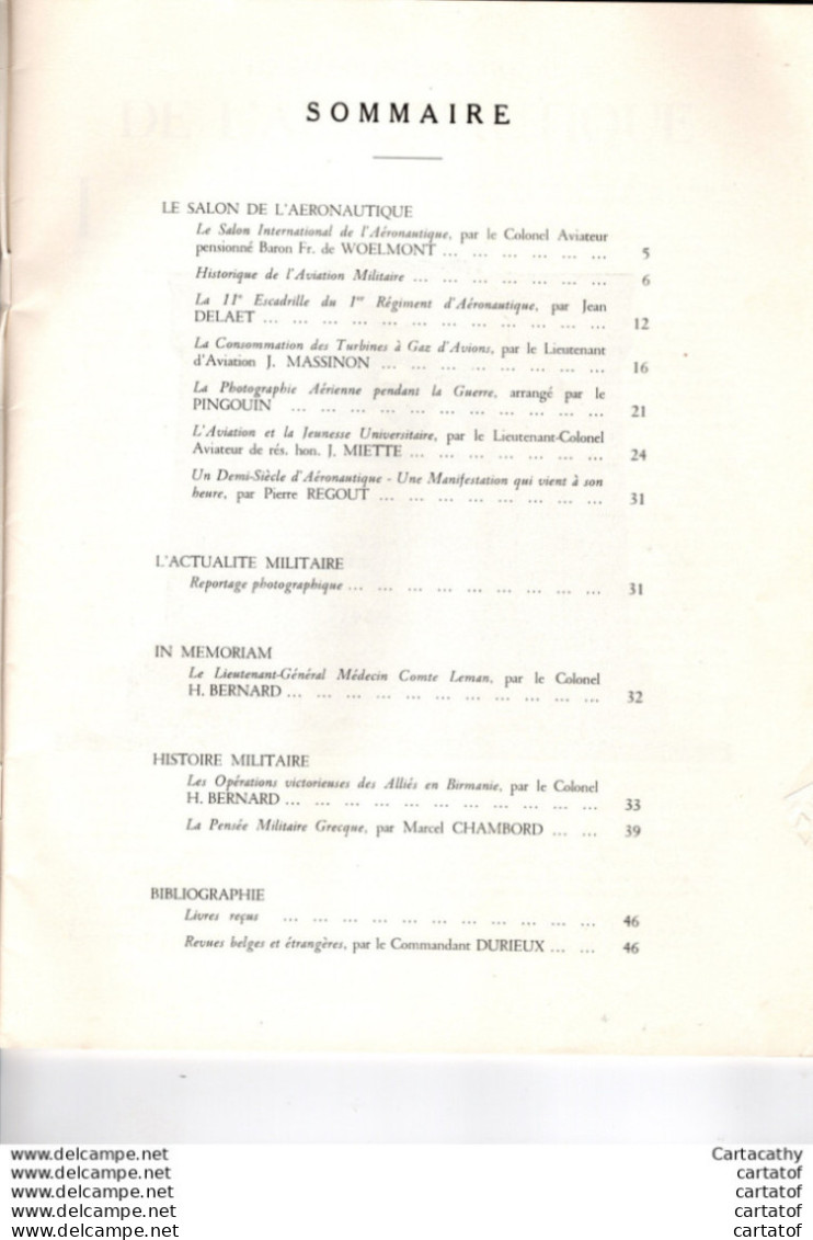 L'ARMEE LA NATION . Revue Belge Du Ministère De La Défense . JUIN 1950 .  LE SALON DE L'AERONAUTIQUE . Voir Sommaire - Francés