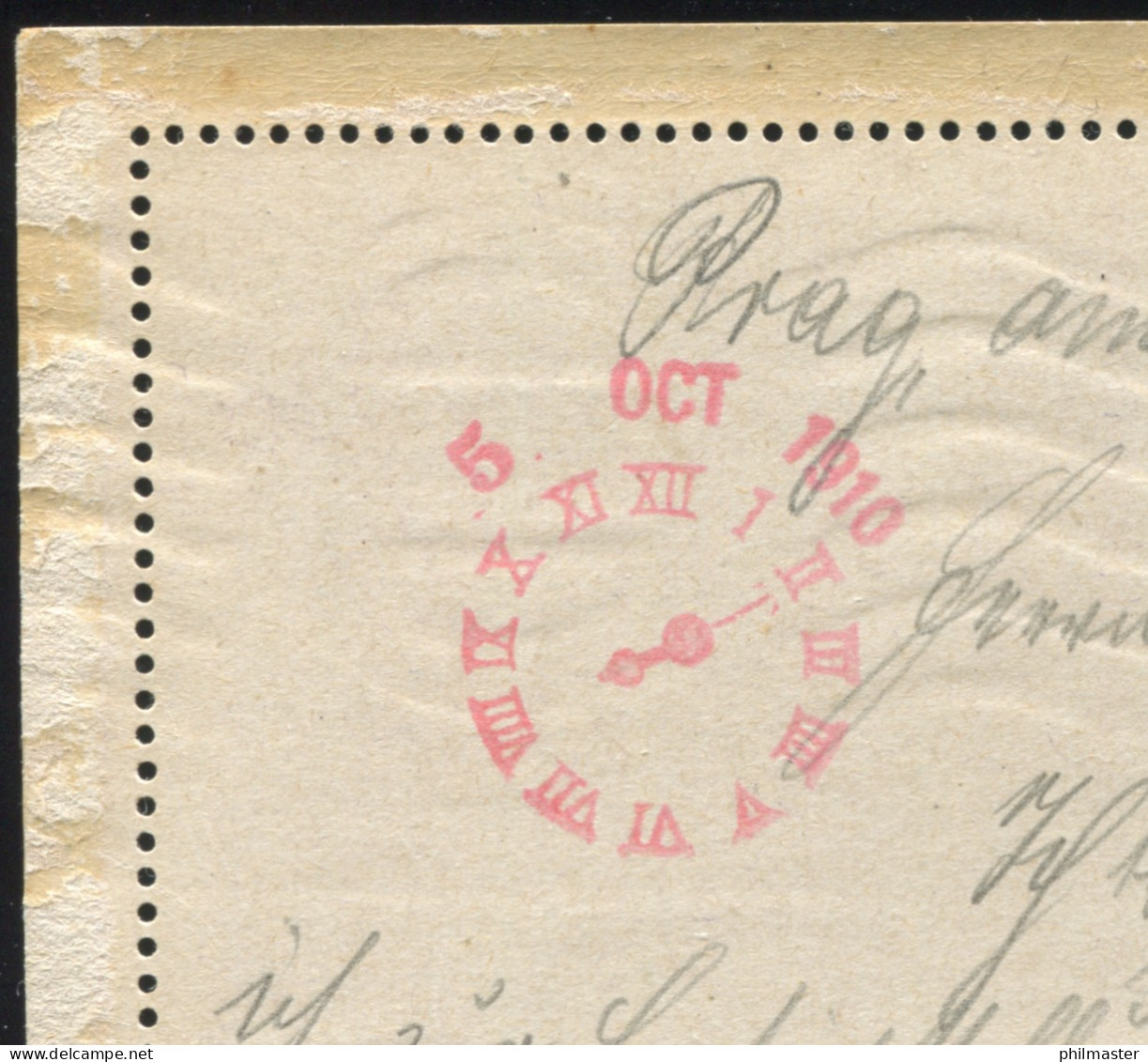 Österreich Kartenbrief K 47 Wellenstempel PRAG PRAHA 1.10.1910 Nach Nürnberg - Andere & Zonder Classificatie