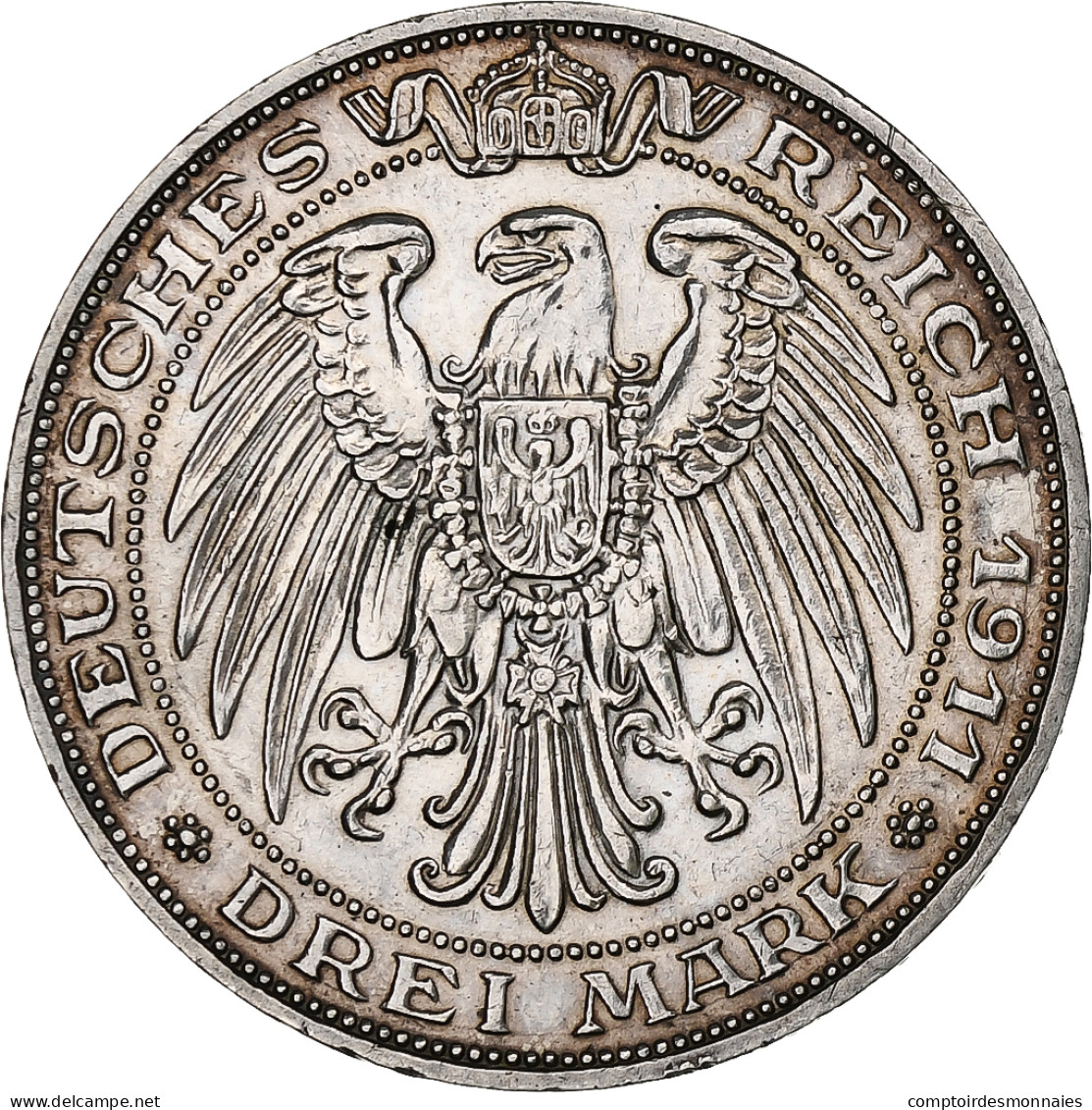 Royaume De Prusse, Wilhelm II, 3 Mark, Wroclaw University, 1911, Berlin, Argent - Sonstige & Ohne Zuordnung