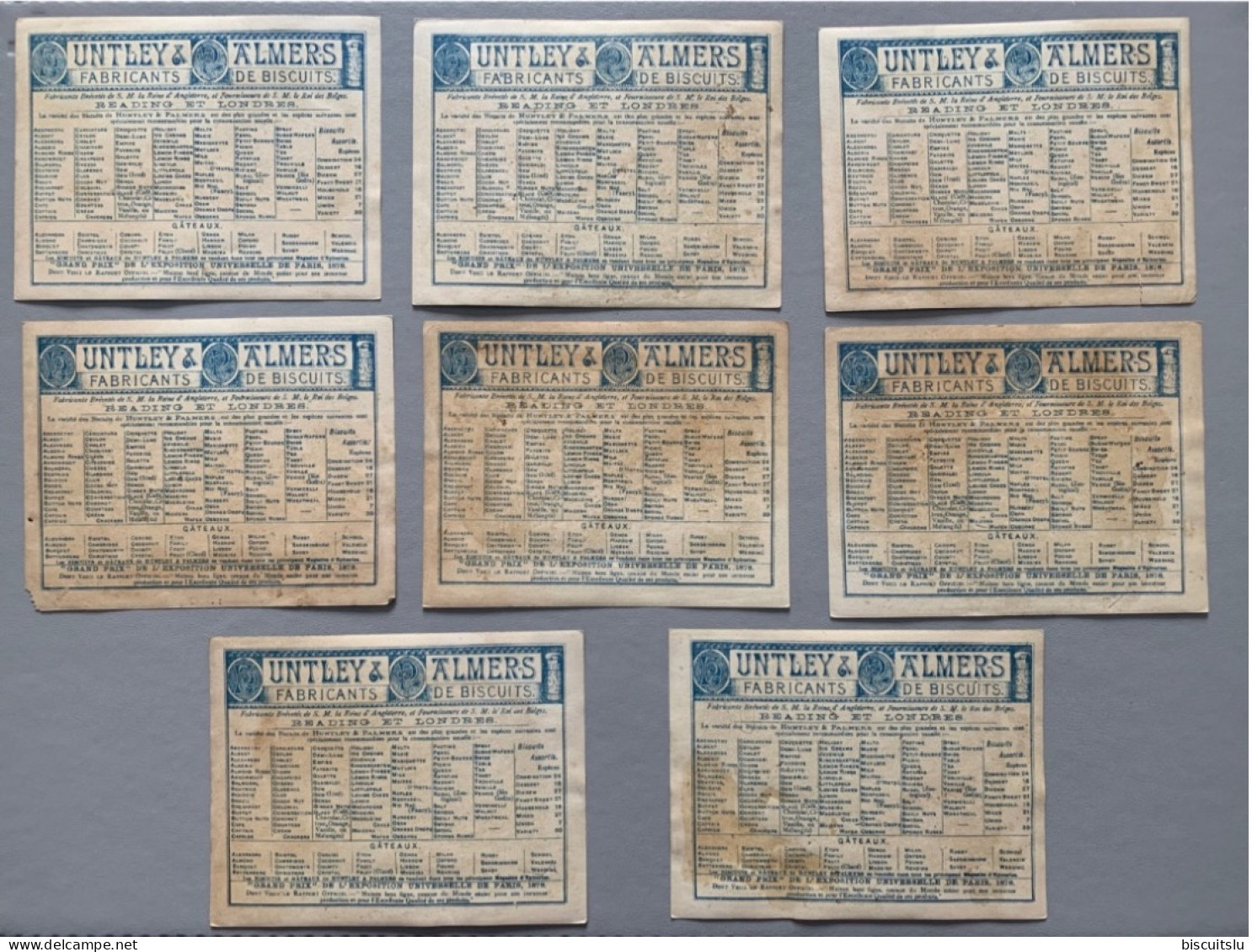 HUNTLEY & PALMER - Lot De 8 Chromos 1900 - Other & Unclassified