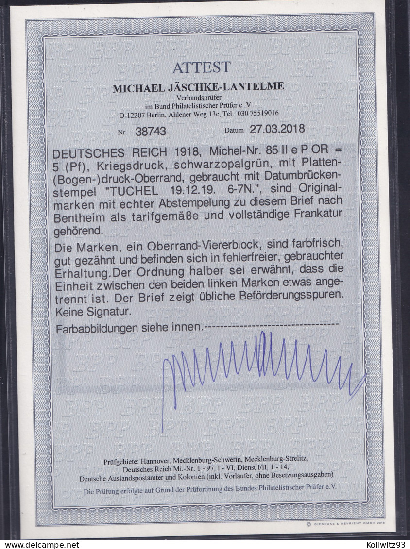 DR, Mi.-Nr.85 II E P OR,, Auf Fern-Brief, FA, LantelmeBPP - Other & Unclassified