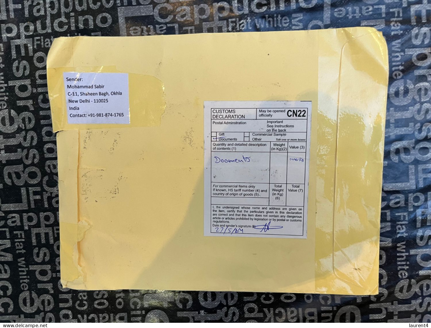 17-6-2024 (70) Large Letter Posted Registered From India To Australia In 2024 (with Many Kestrel Birds)  25  X 20 Cm - Storia Postale