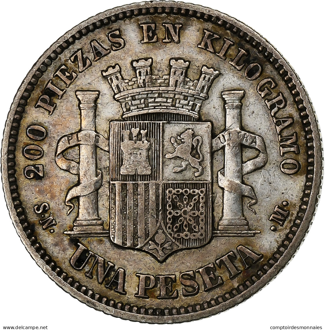 Espagne, Provisional Government, Peseta, 1869, Madrid, Argent, TTB, KM:652 - Primeras Acuñaciones