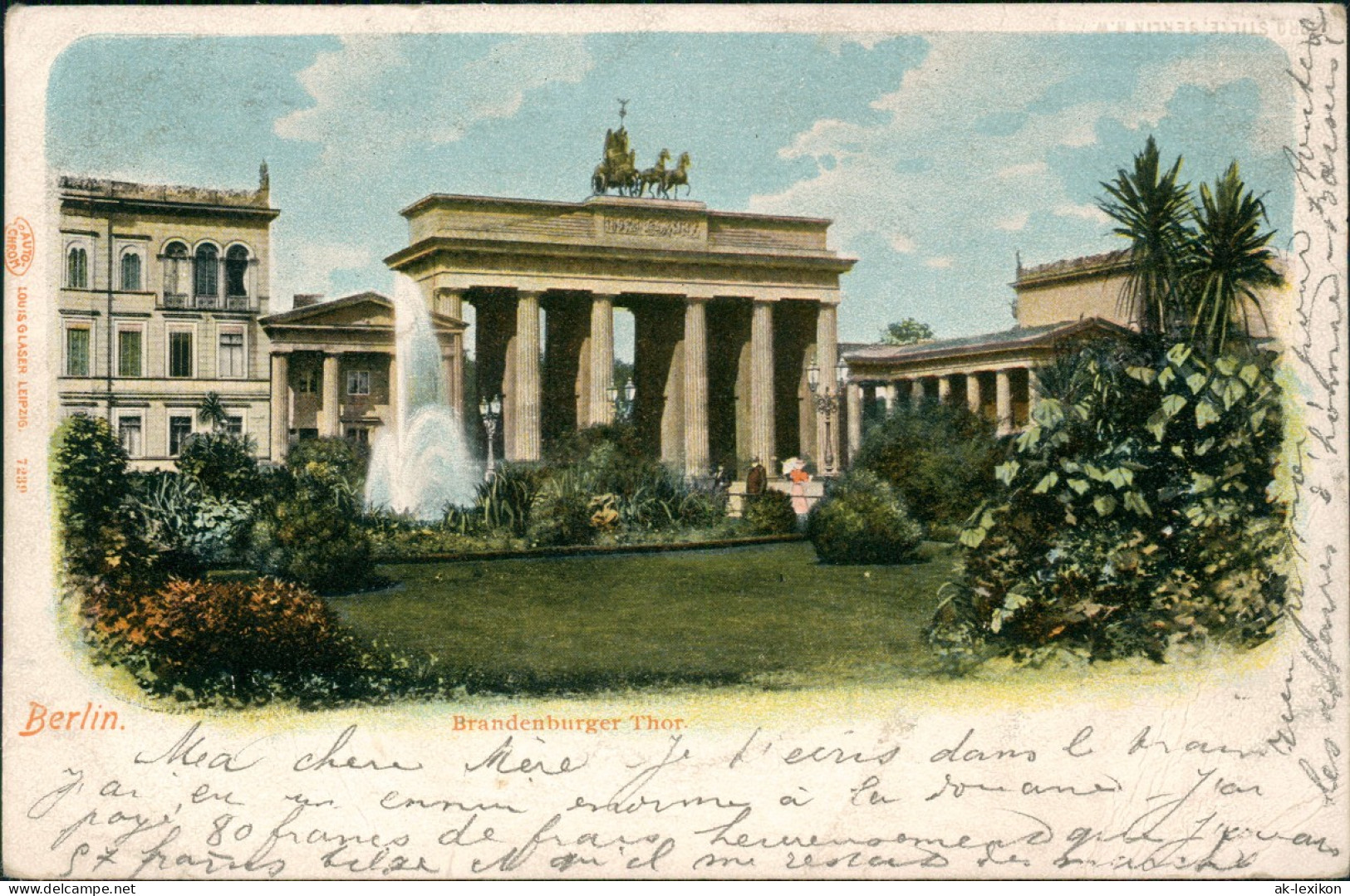 Ansichtskarte Mitte-Berlin Brandenburger Tor 1903 - Brandenburger Door