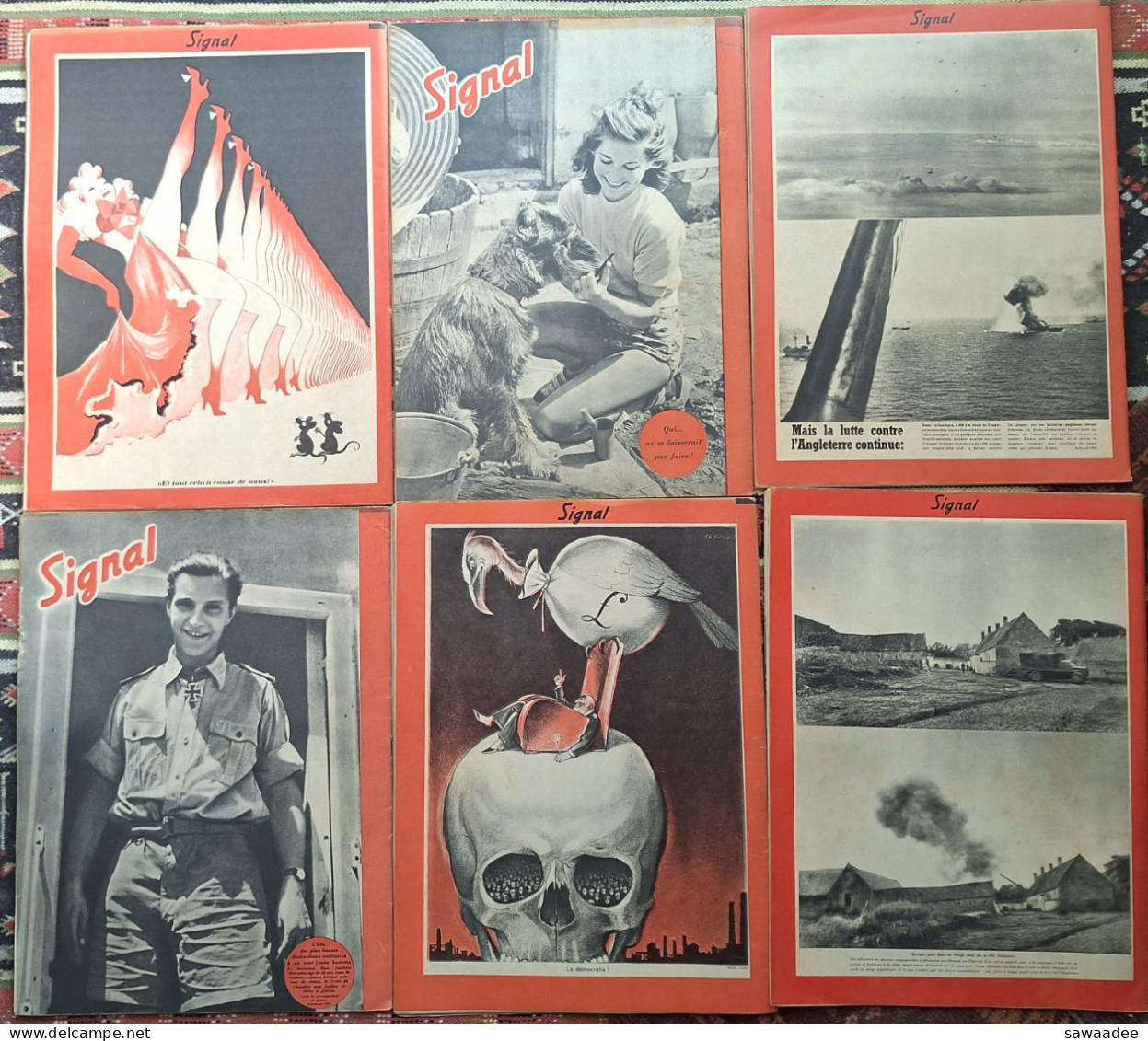 REVUE "SIGNAL" - LOT DE 22 NUMEROS - PROPAGANDE ALLEMANDE EN FRANCAIS - GUERRE - ITALIE - JAPON - AVIATION - MARINE ETC