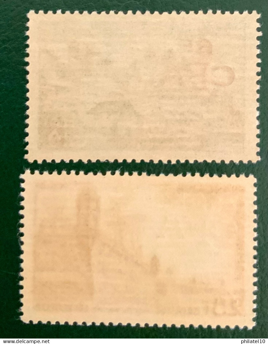 1955 REUNION - UZERCHE / BROUAGE LES REMPARTS AVEC SURCHARGE CFA - NEUF** - Unused Stamps