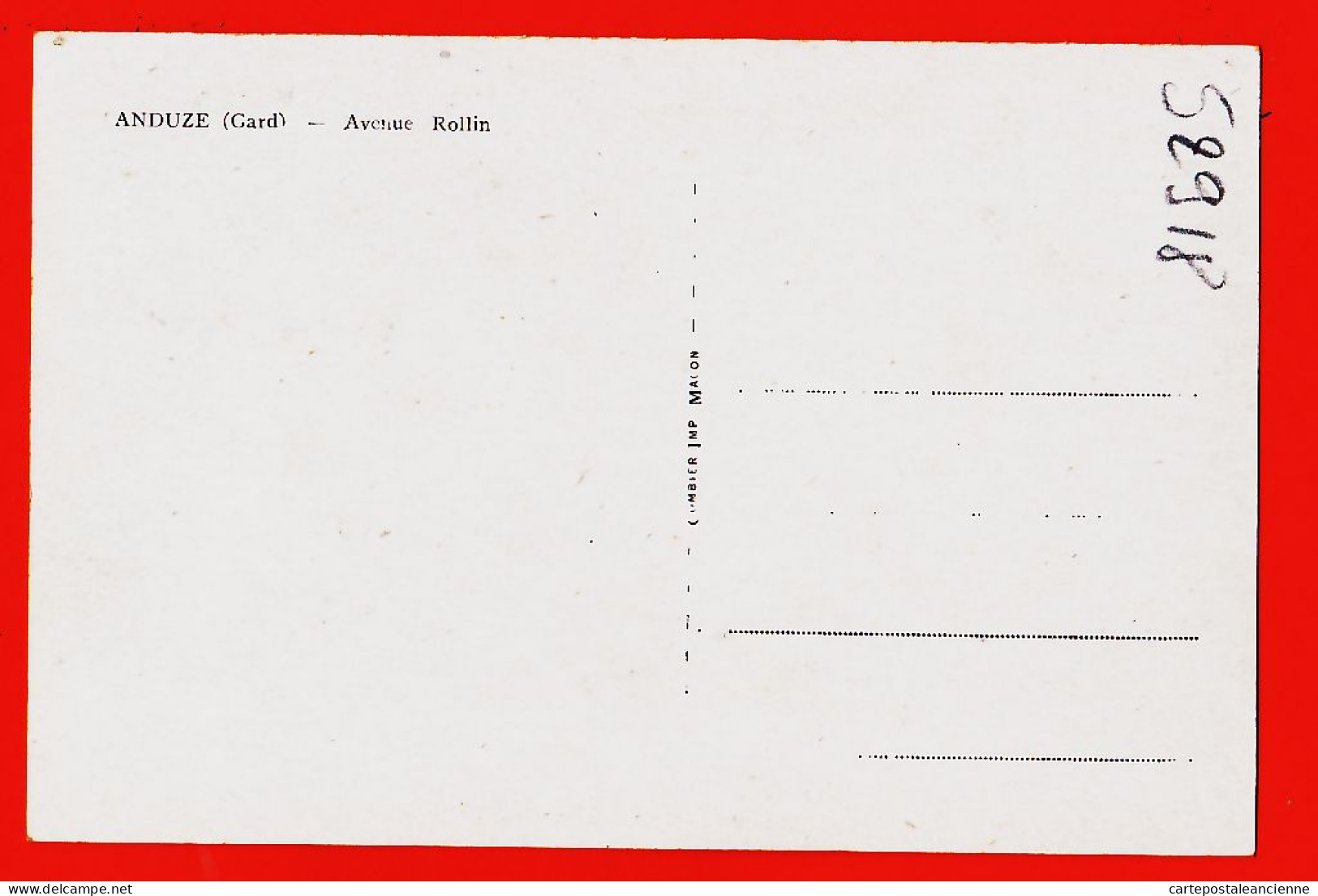 39389 / ⭐ ♥️ Peu Commun ANDUZE 30-Gard La Poste P.T.T Avenue ROLLIN 1930s COMBIER  - Anduze