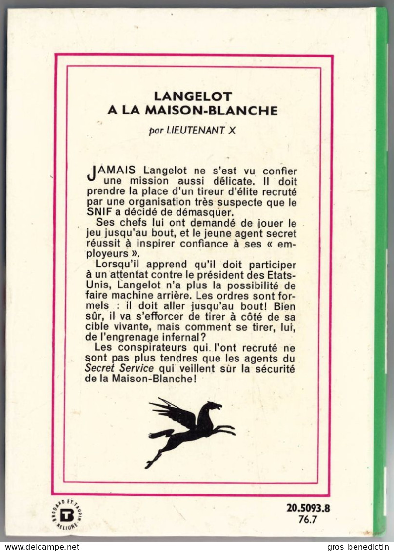 Hachette - Bibliothèque Verte - Lieutenant X - "Langelot à La Maison Blanche" - 1976 - #Ben&Lange - Bibliotheque Verte