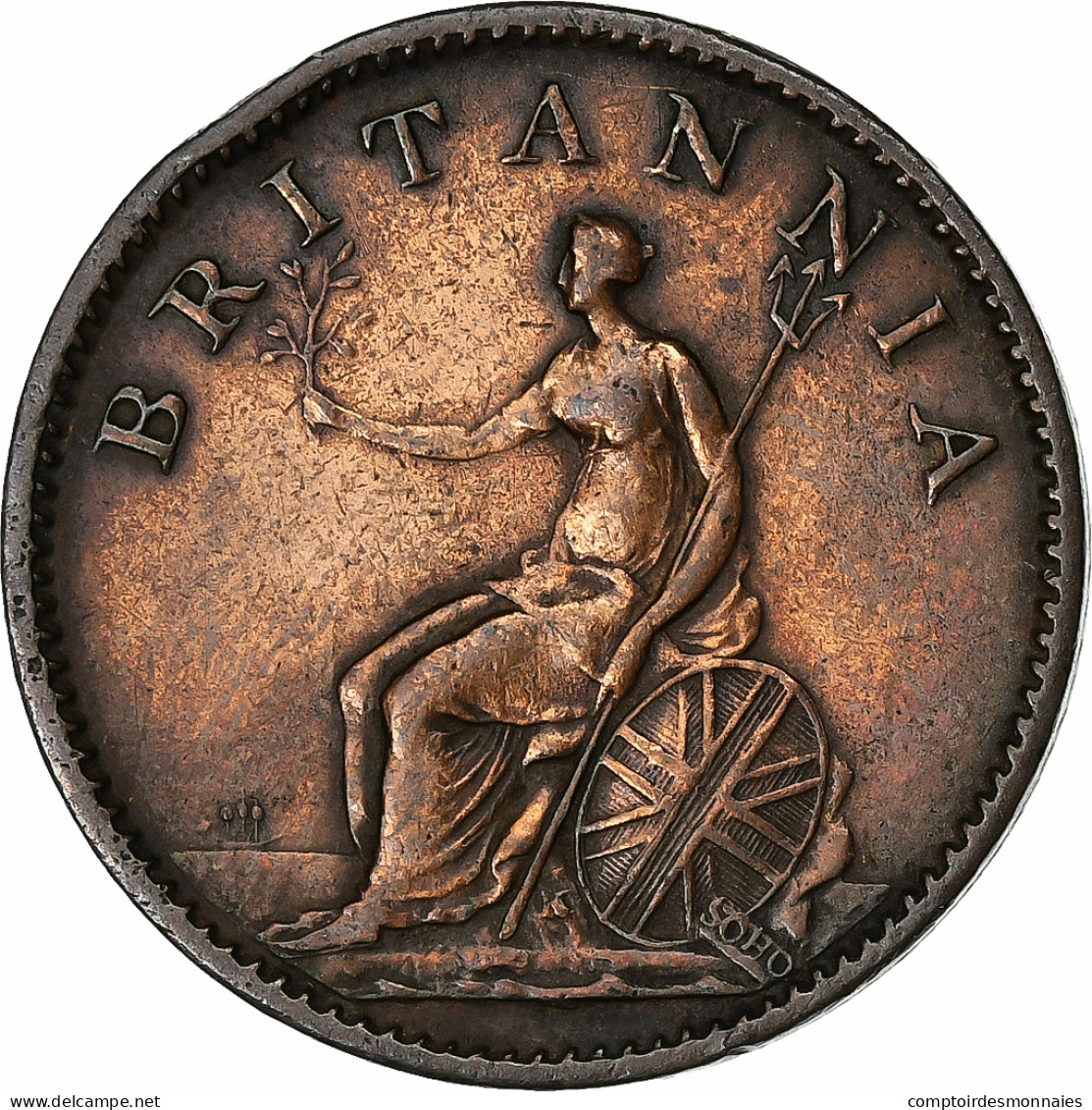 Grande-Bretagne, George III, Penny, 1806, Bronze Plated Copper, TTB, KM:663a - Other & Unclassified