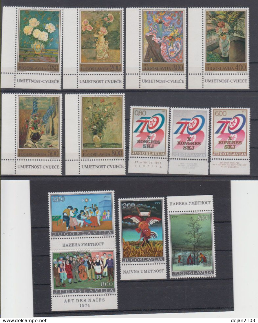 Yugoslavia COMPLETE YEAR SET Art,fauna,flora,football,Tito 49 Stamps 1974 MNH ** - Nuevos