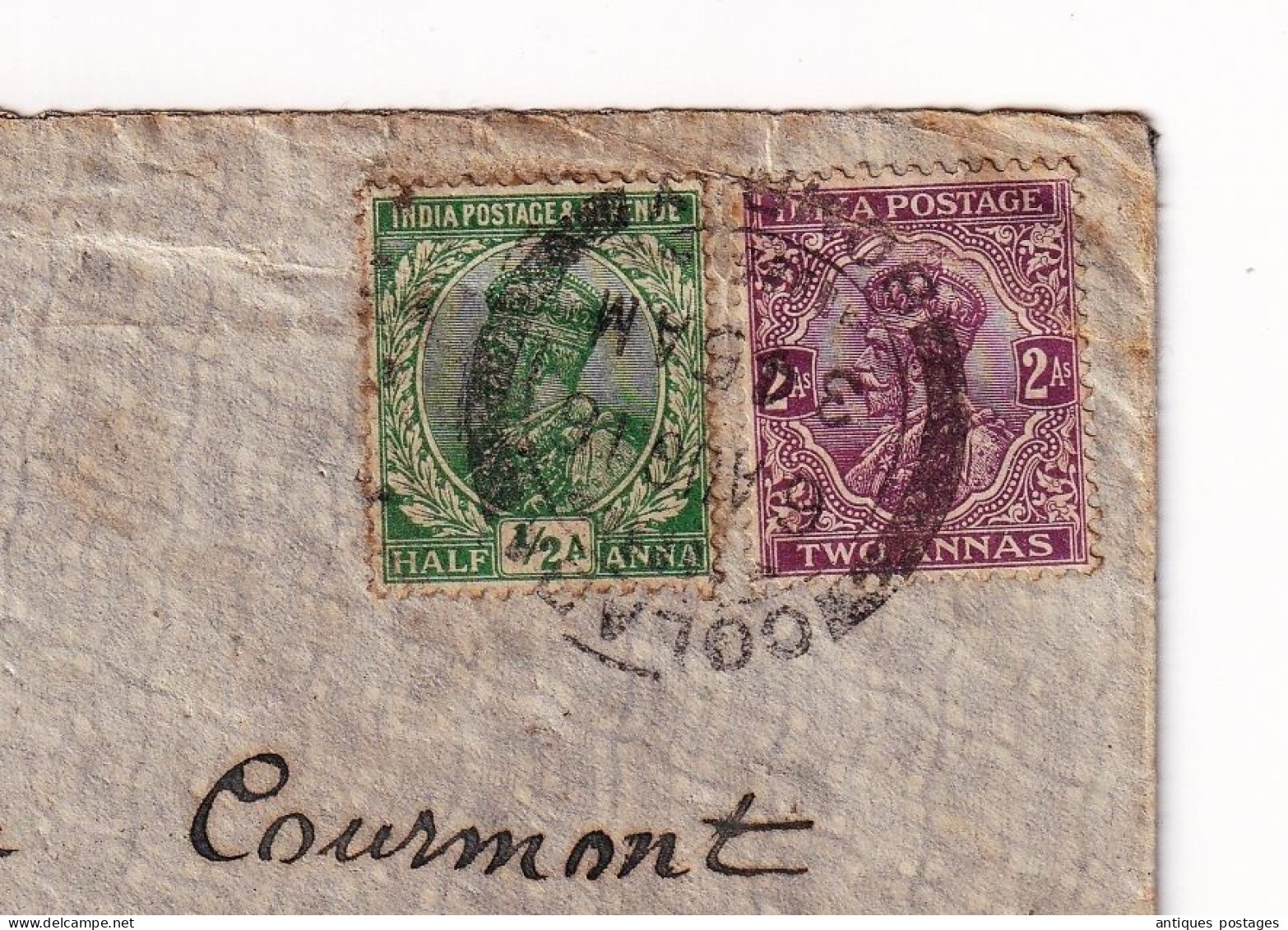 Colaba British Raj Mumbai Inde India Postage King George V Jean Courmont Fonderie Nationale Ruelle Sur Touvre Charente - 1911-35  George V