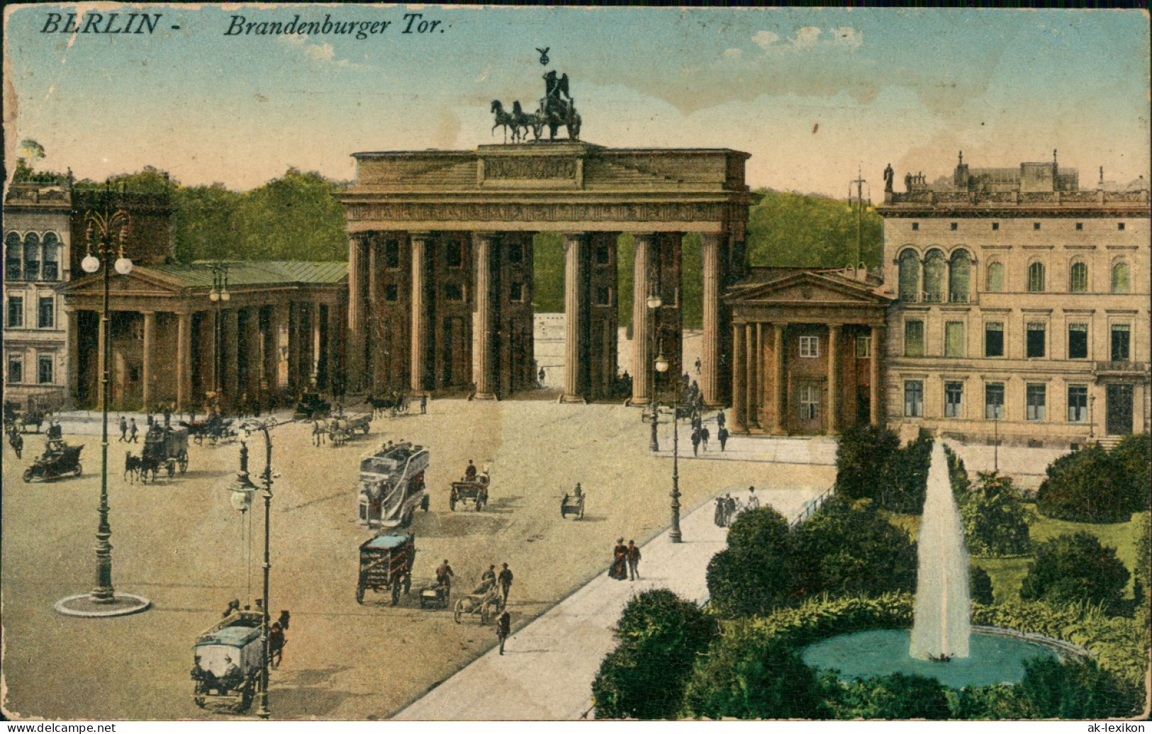 Ansichtskarte Mitte-Berlin Brandenburger Tor 1915 - Brandenburger Door