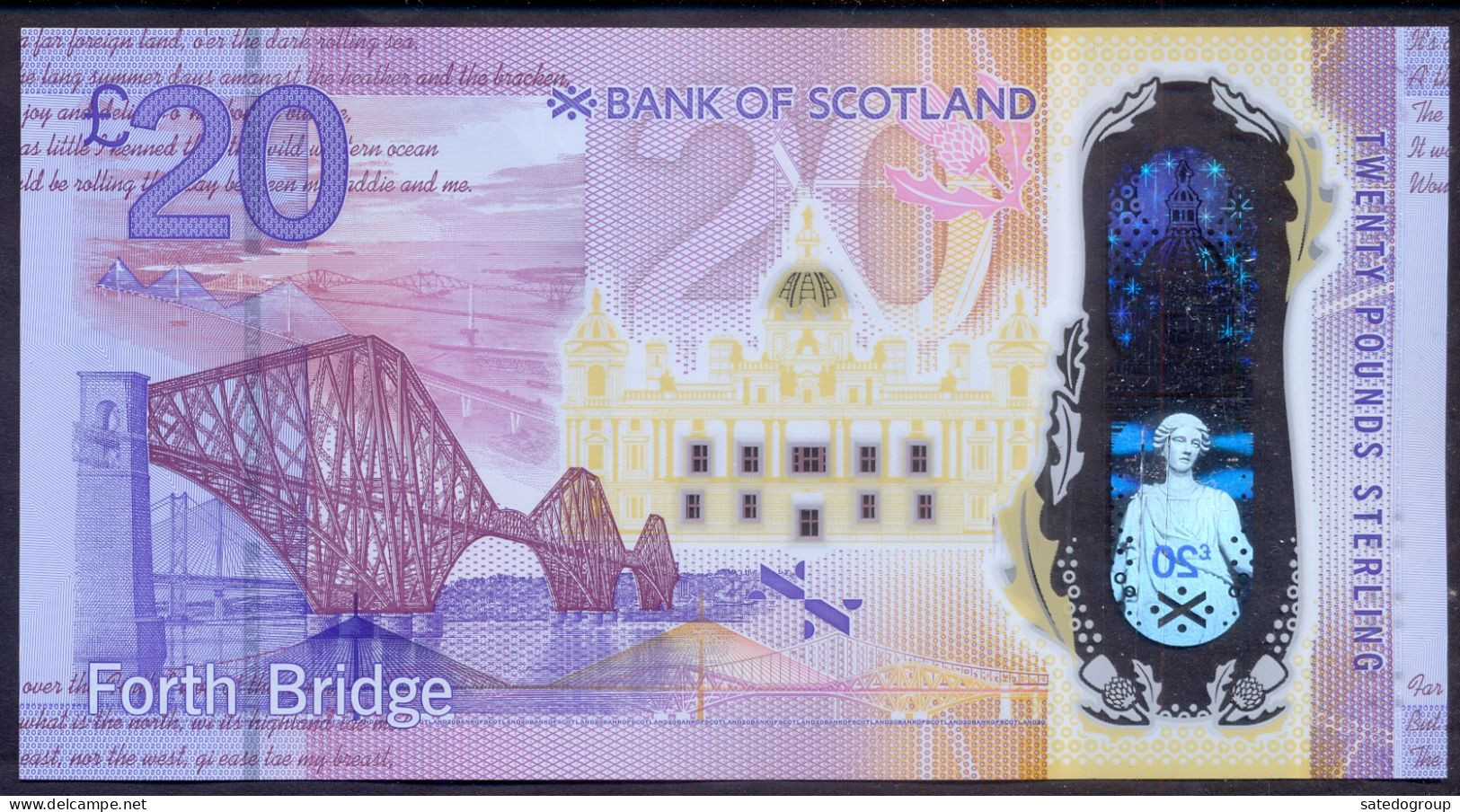 Scotland 20 Pounds 2019 UNC P- W132 < Bank Of Scotland > Polymer - 20 Pounds